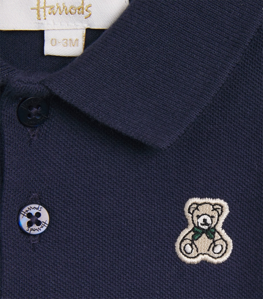 Cotton Polo Shirt (0-18 Months) NAVY Image 4