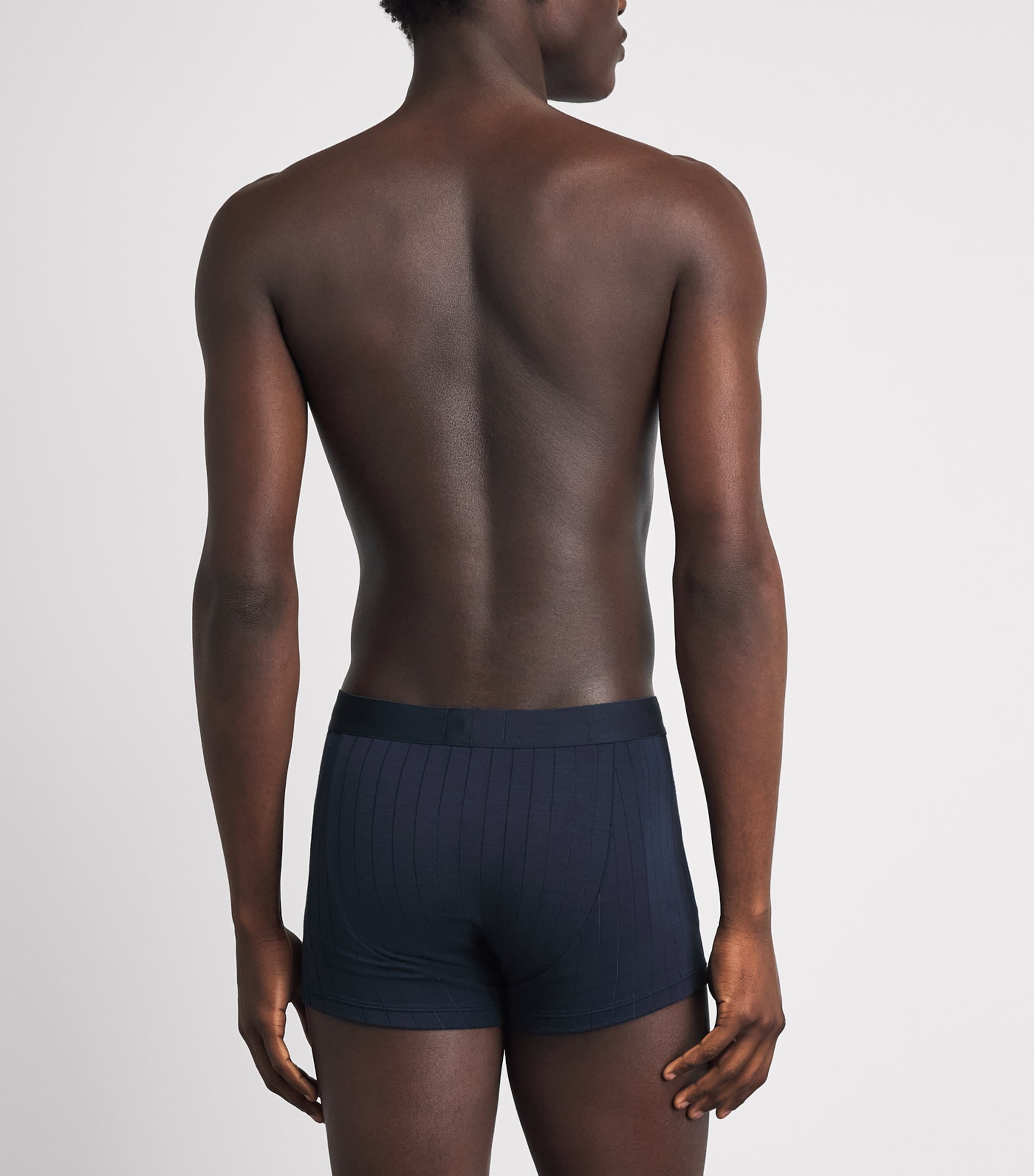 Emporio Armani Mens Modal-Blend Logo Boxer Briefs Blu Strip Image 3