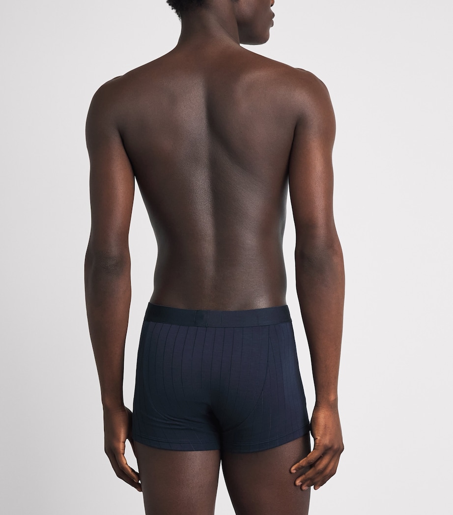 Emporio Armani Mens Modal-Blend Logo Boxer Briefs Blu Strip Image 3