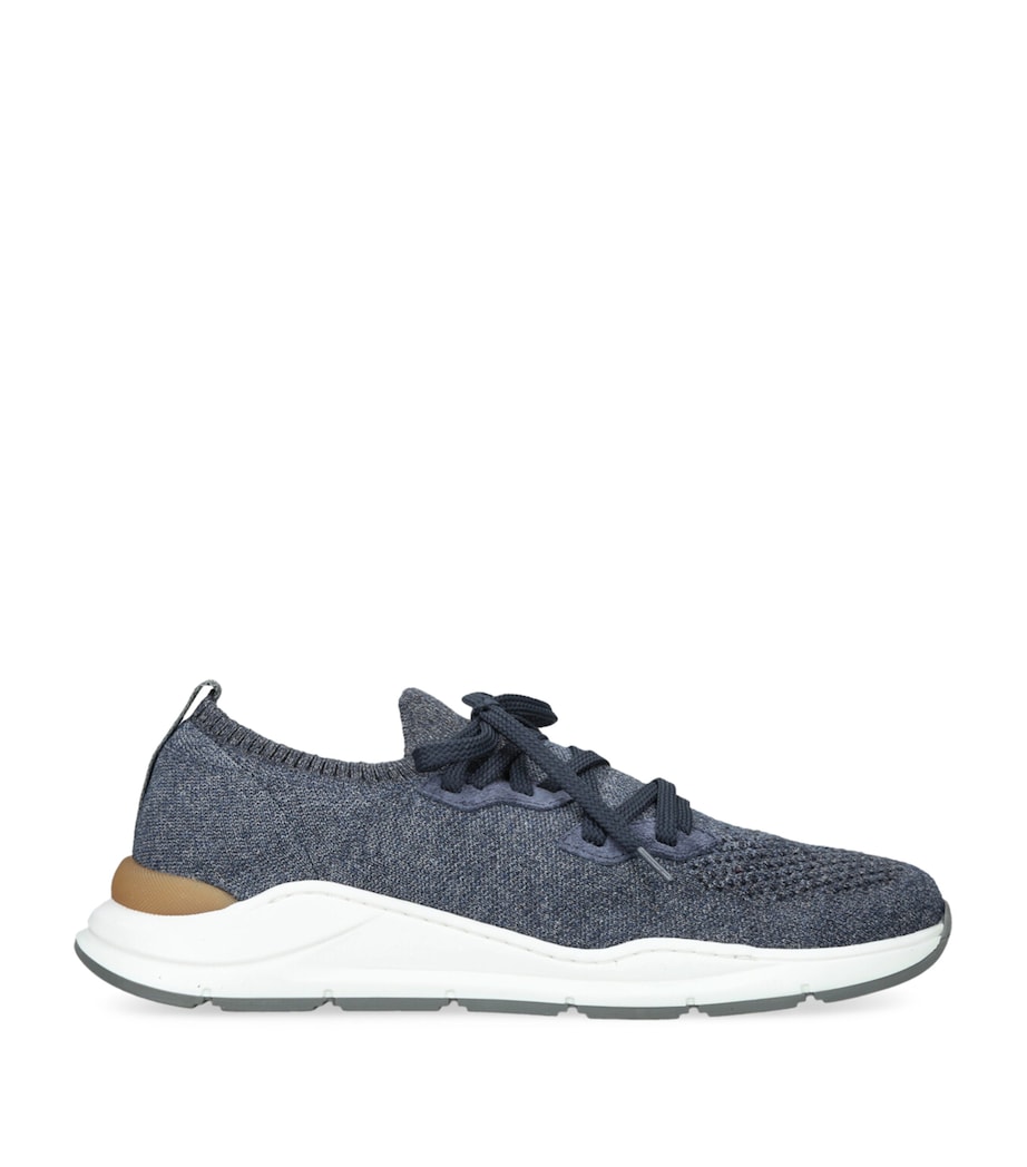 Cotton Knitted Sneakers NAVY Image 1