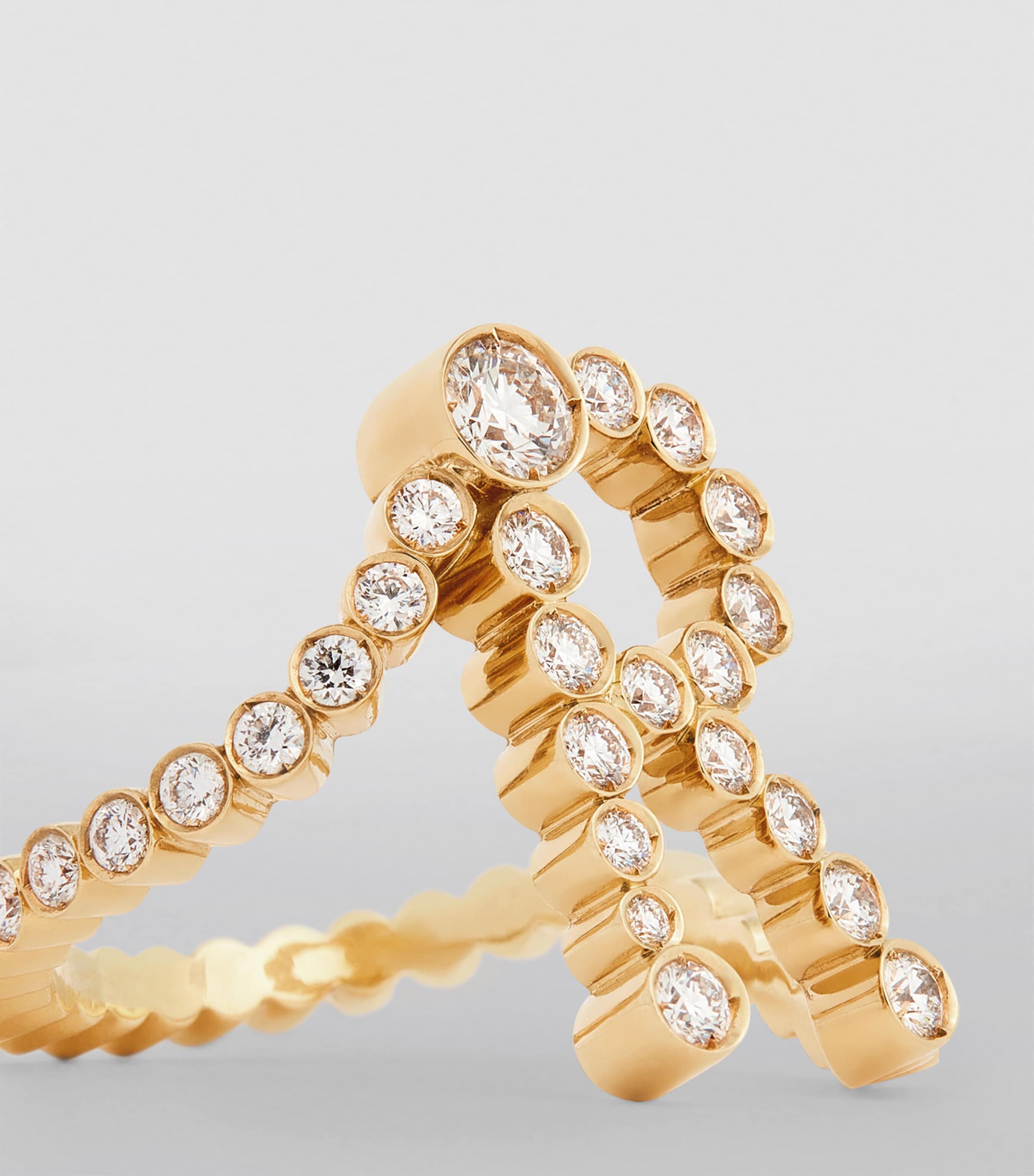 Yellow Gold and Diamond Ensemble 'R' Ring YELLOW GOLD Image 6