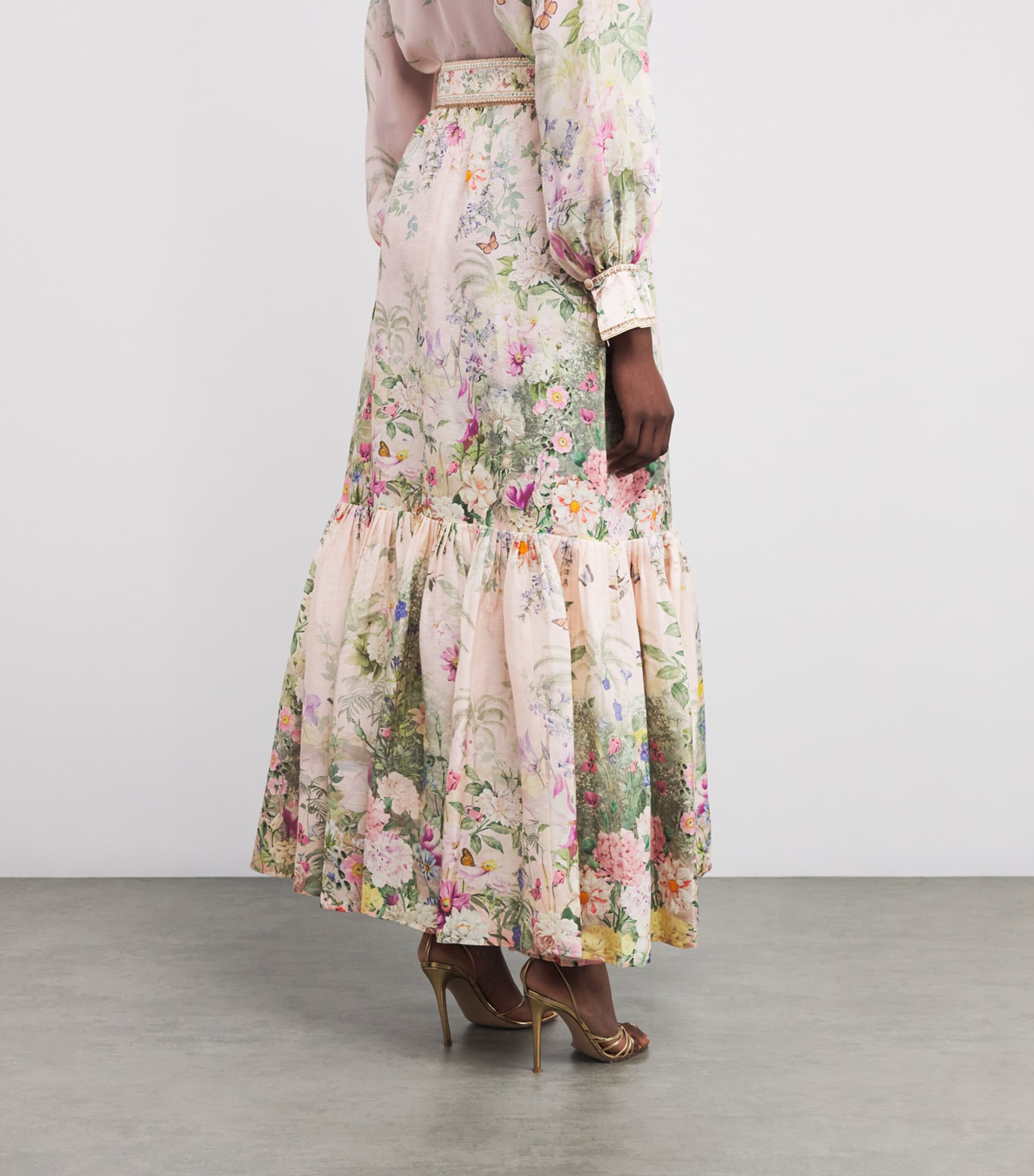 Linen-Silk Belted Maxi Skirt PLCIPLAY Image 4