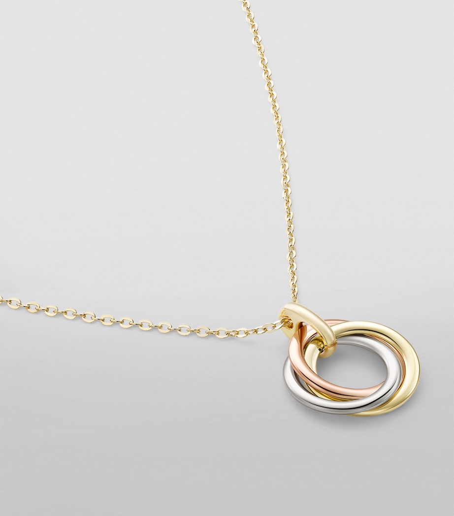 Medium White, Yellow and Rose Gold Trinity Necklace MIXED GOLD Image 2