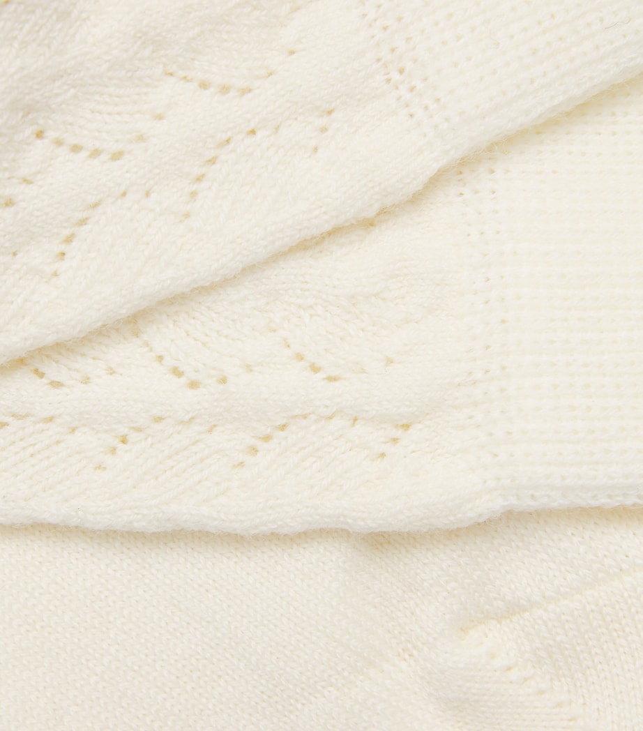 Falke Womens Wool-Blend Openwork Socks Off White Image 2