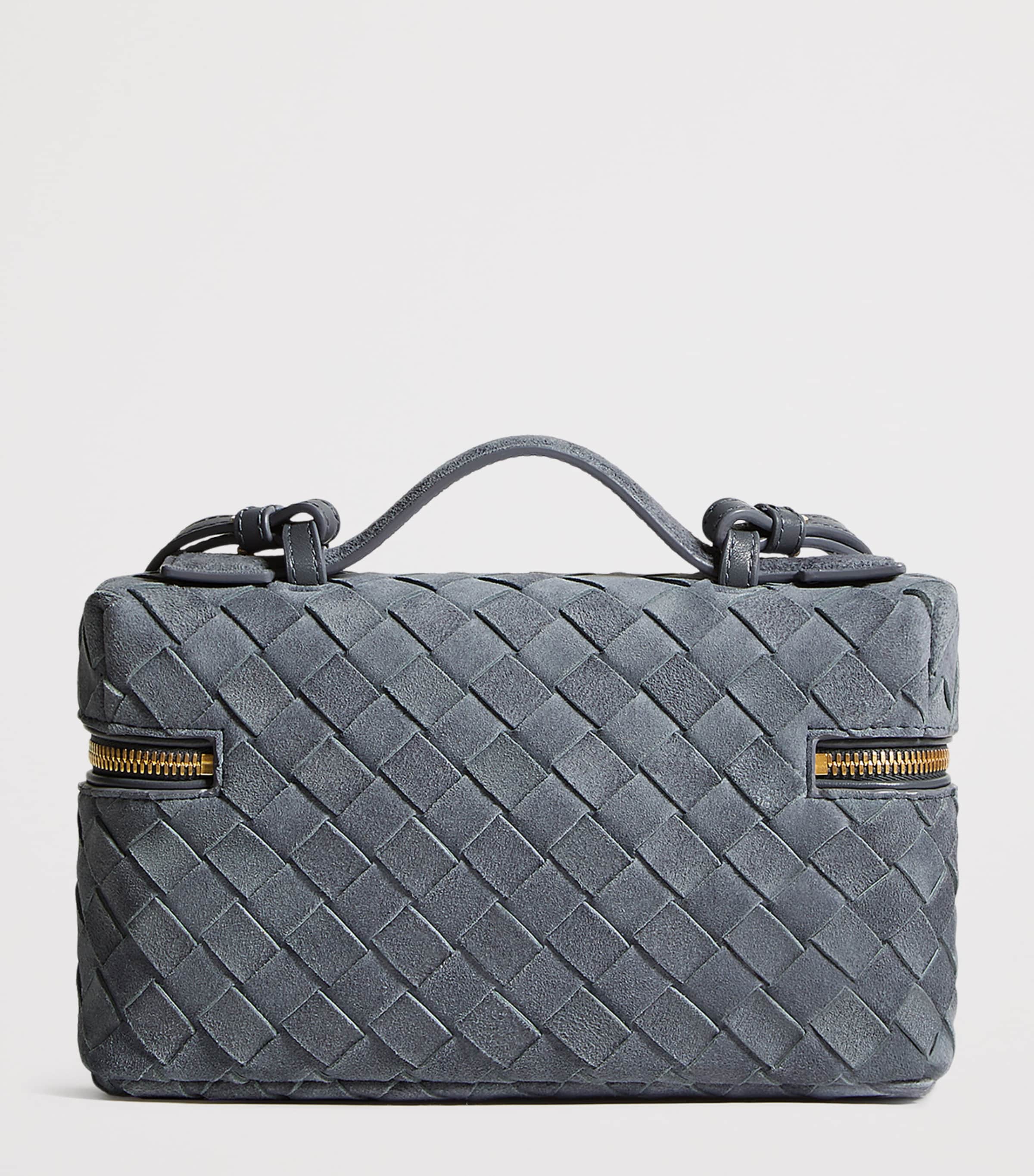 Bottega Veneta Blue Suede Bang Bang Vanity Case Bag | Harrods US