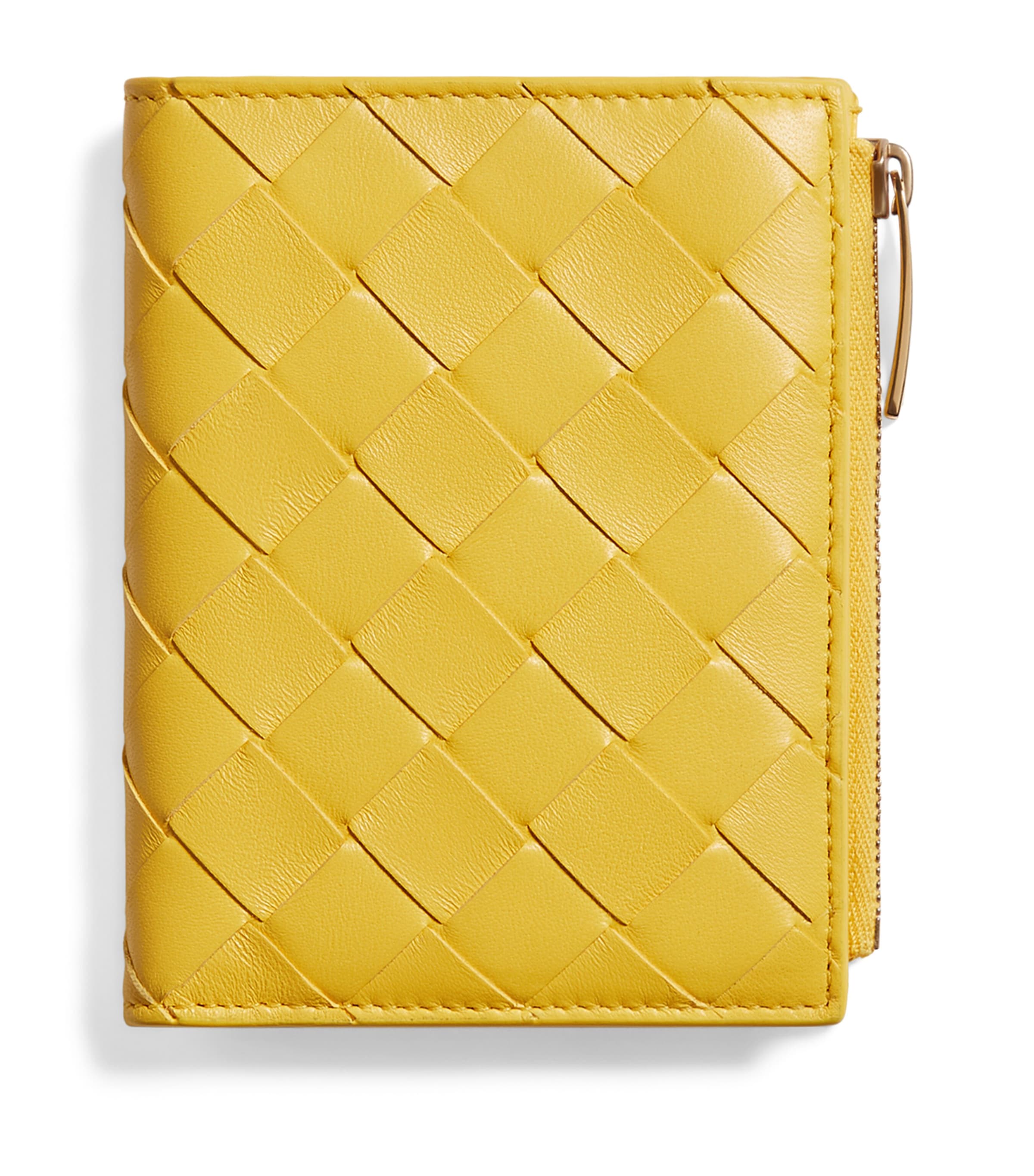 Bottega Veneta Small Leather Intrecciato Bifold Wallet Image 1