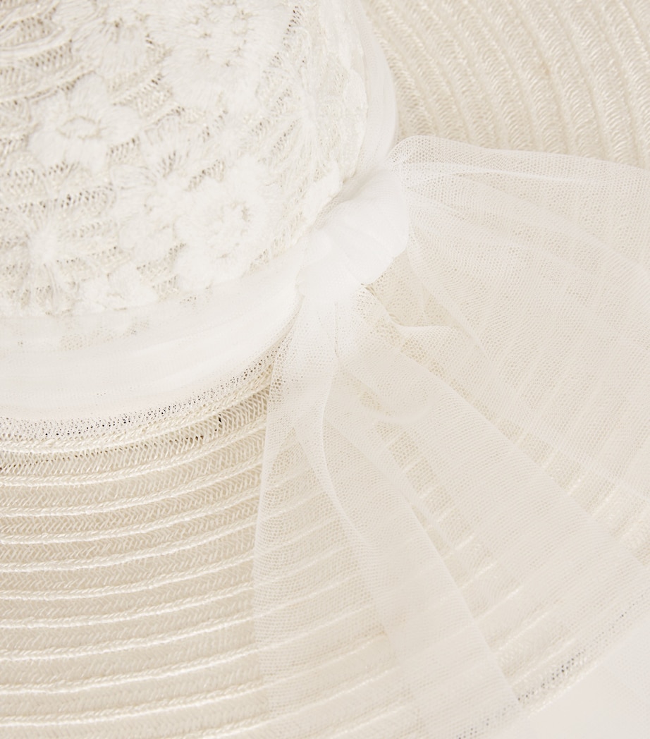 Straw Blanche Capeline Hat WHITE Image 3