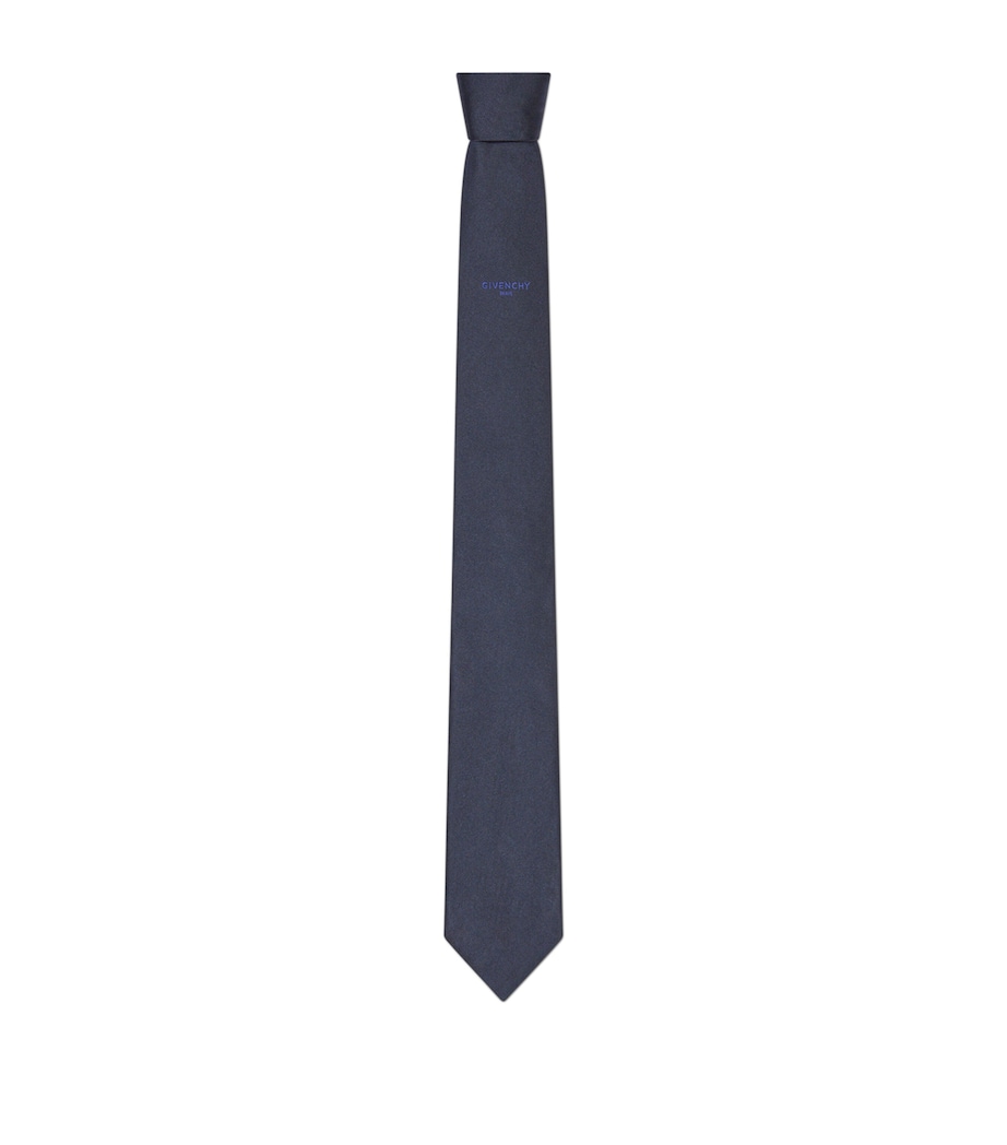 Silk Logo Tie NAVY Image 1