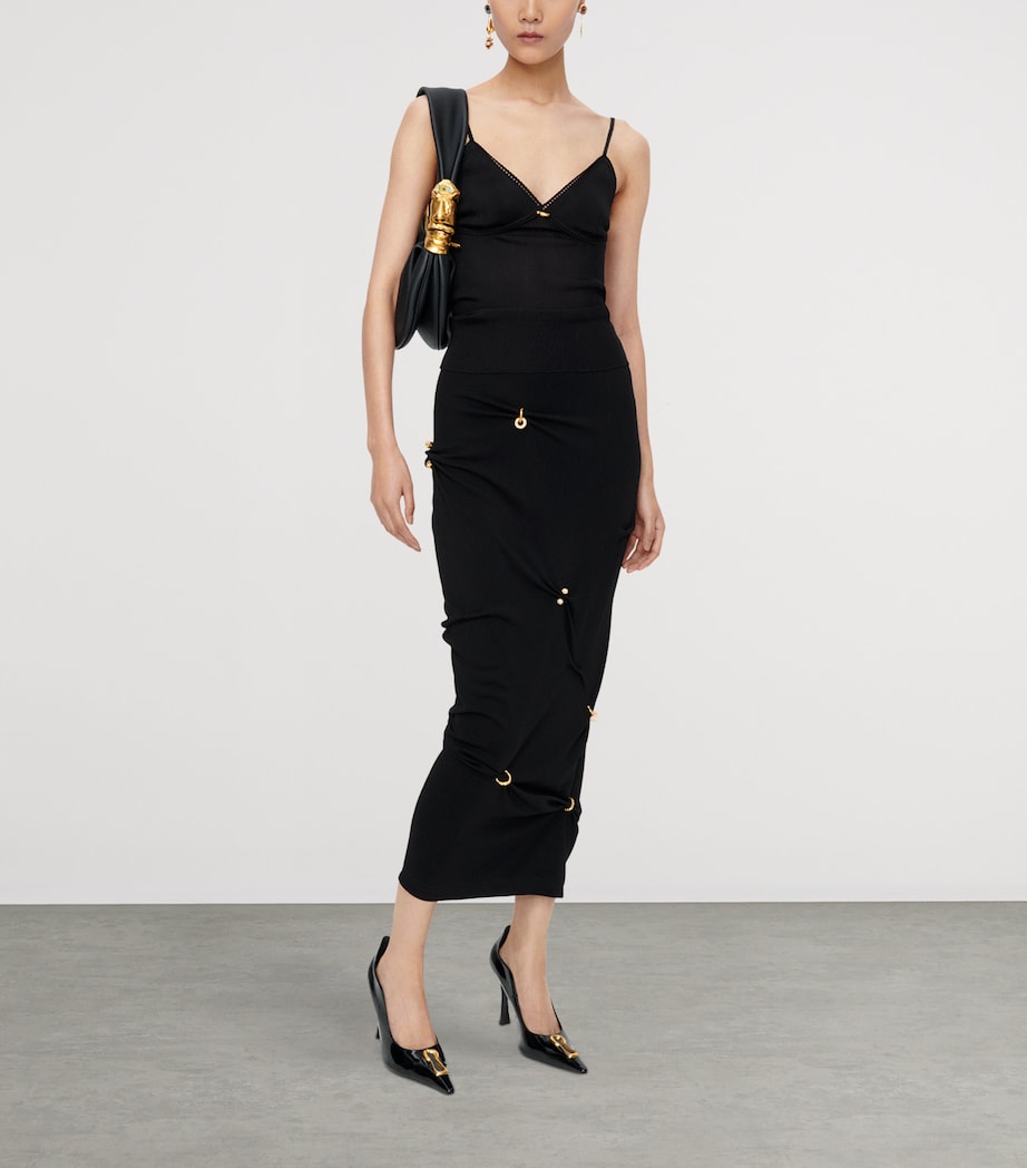 Silk Pierced Tank Top 999 BLACK Image 2