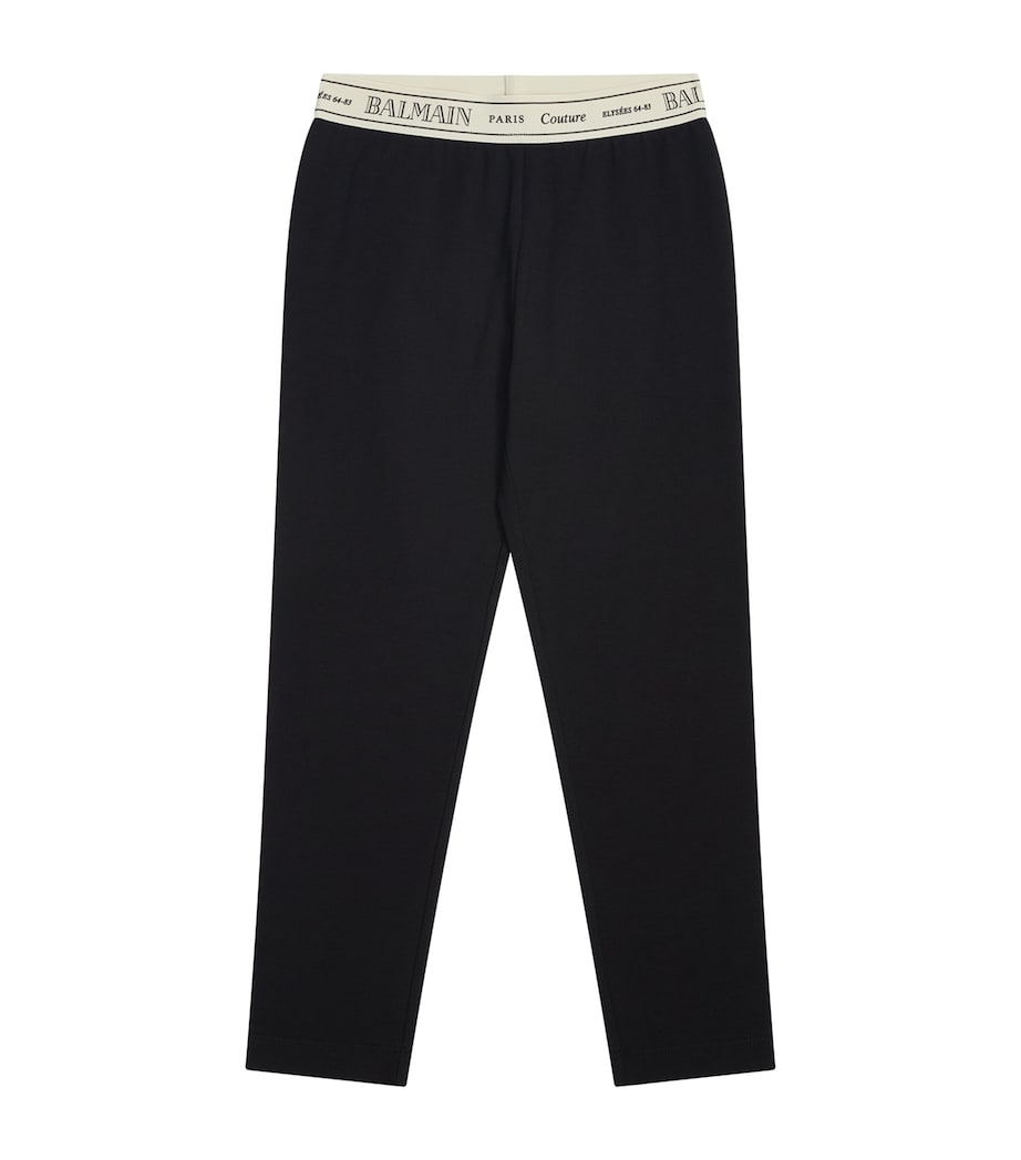 Elasticated Leggings (4-14 Years) 930AVBLACK/IVORY Image 1
