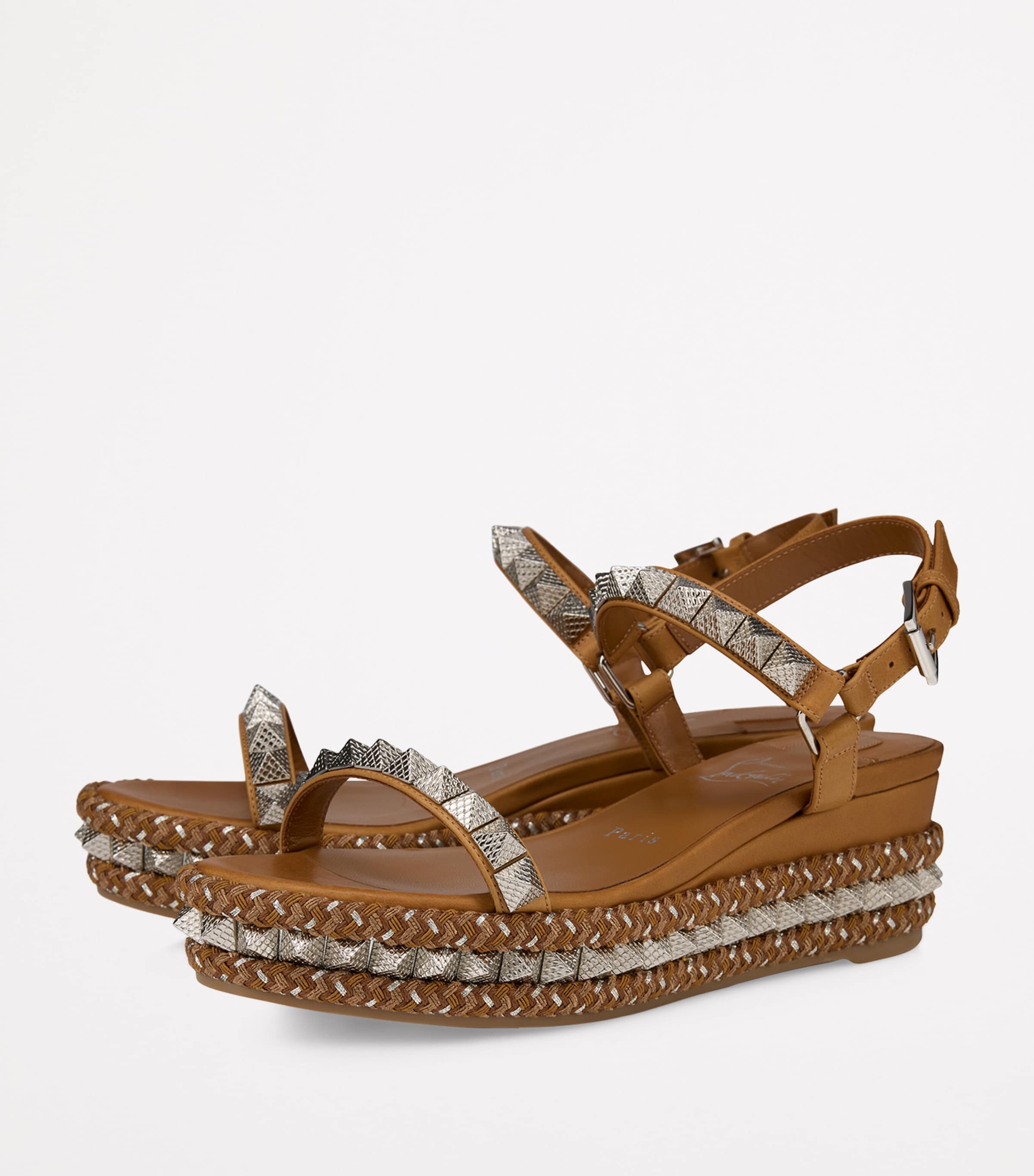 CHRISTIAN LOUBOUTIN◆Pyraclou ウェッジサンダル【送料関税込】 Christian Louboutin Pyraclou Embellished Wedge Sandals 60