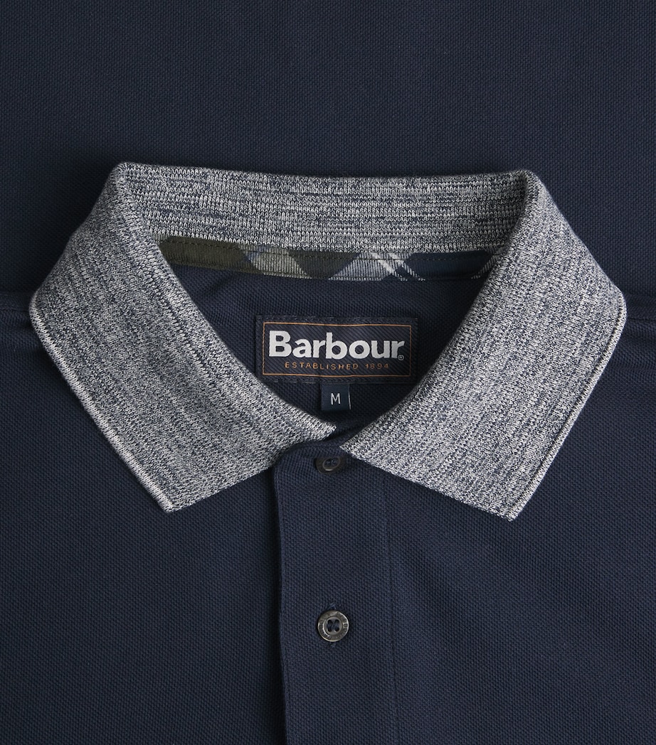 Barbour Mens Cotton Marlton Polo Shirt Navy Image 5