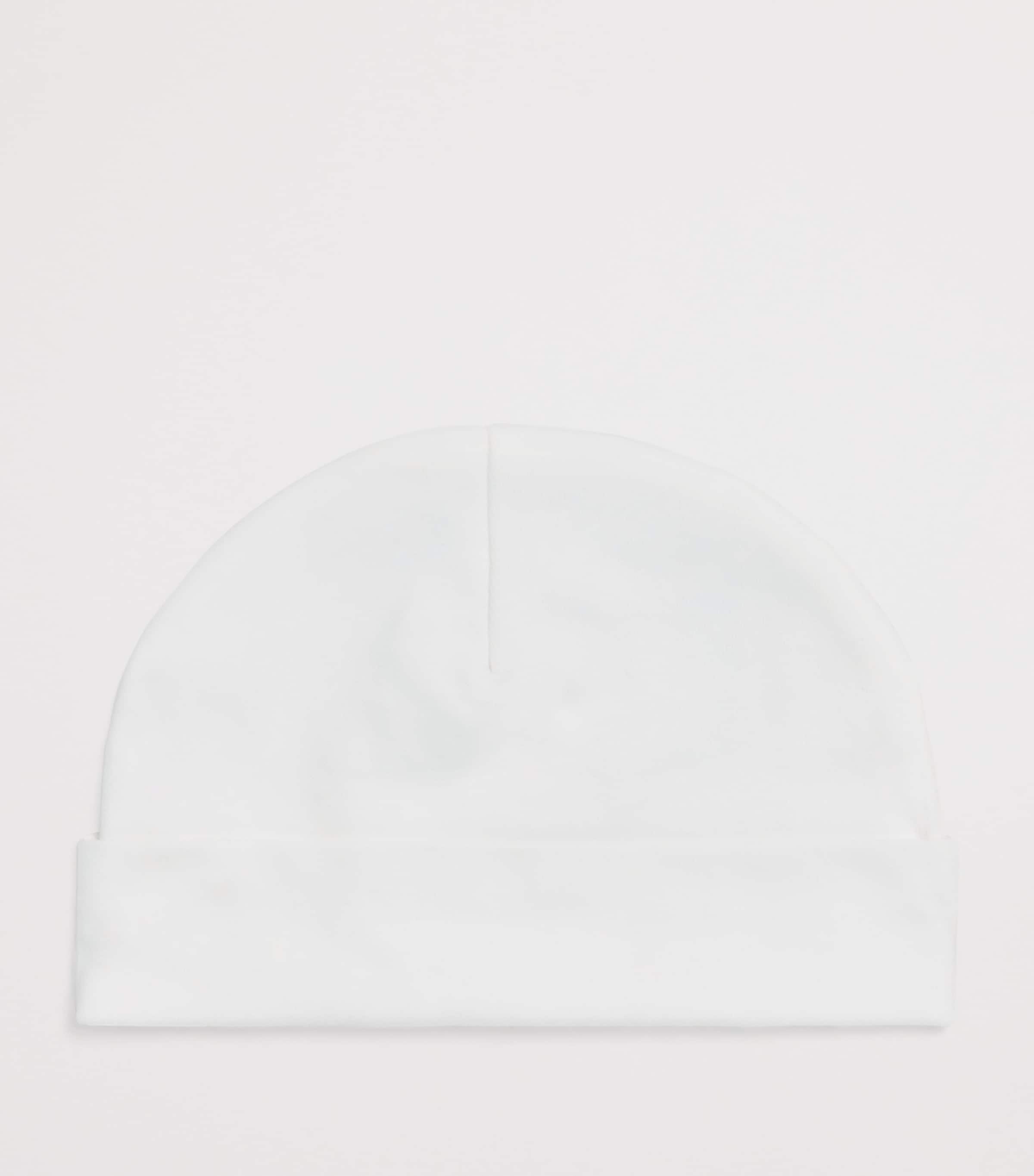 PAINT MY DREAMS Cotton Embroidered ‘Y’ Beanie White Image 2