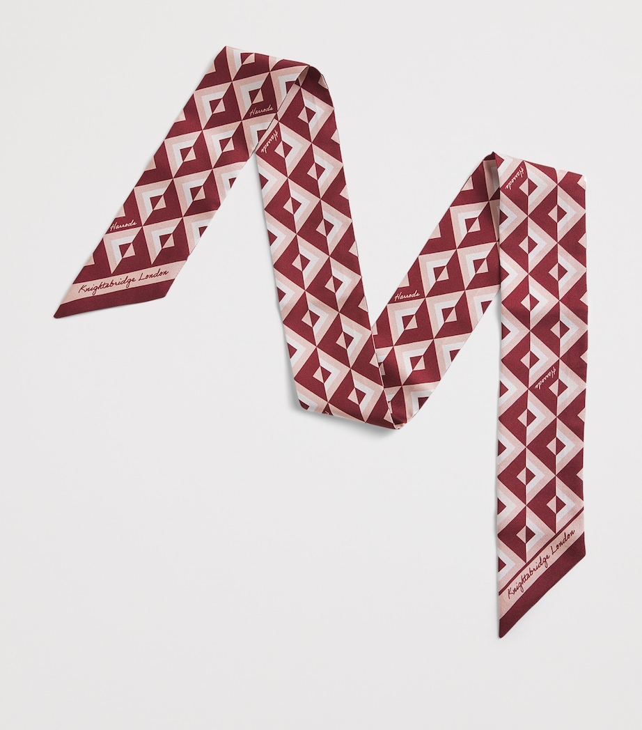 Silk Geometric Print Scarf PINK Image 5