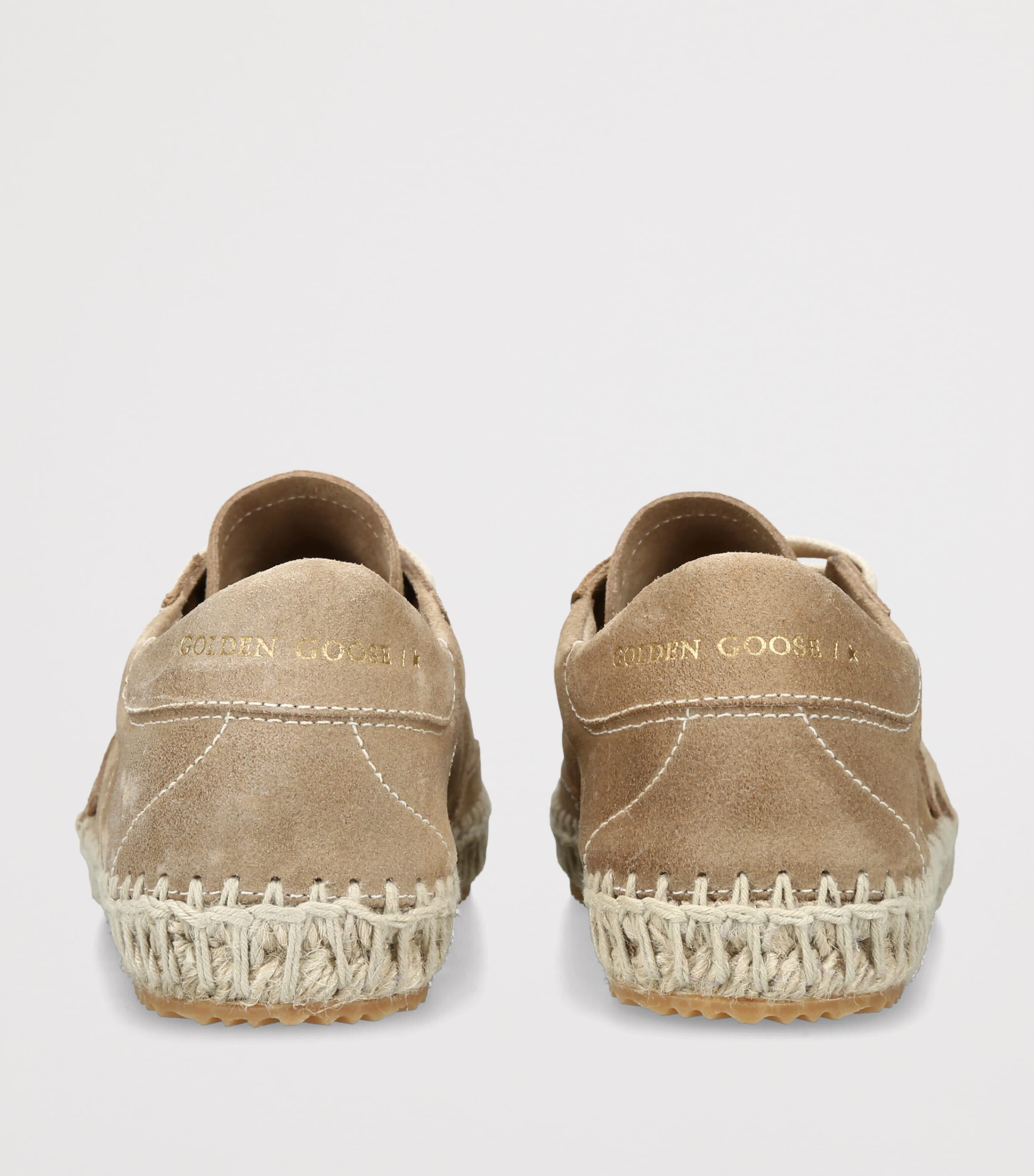 Golden Goose Suede Jute-Effect Super-Star Sneakers Tan Image 2