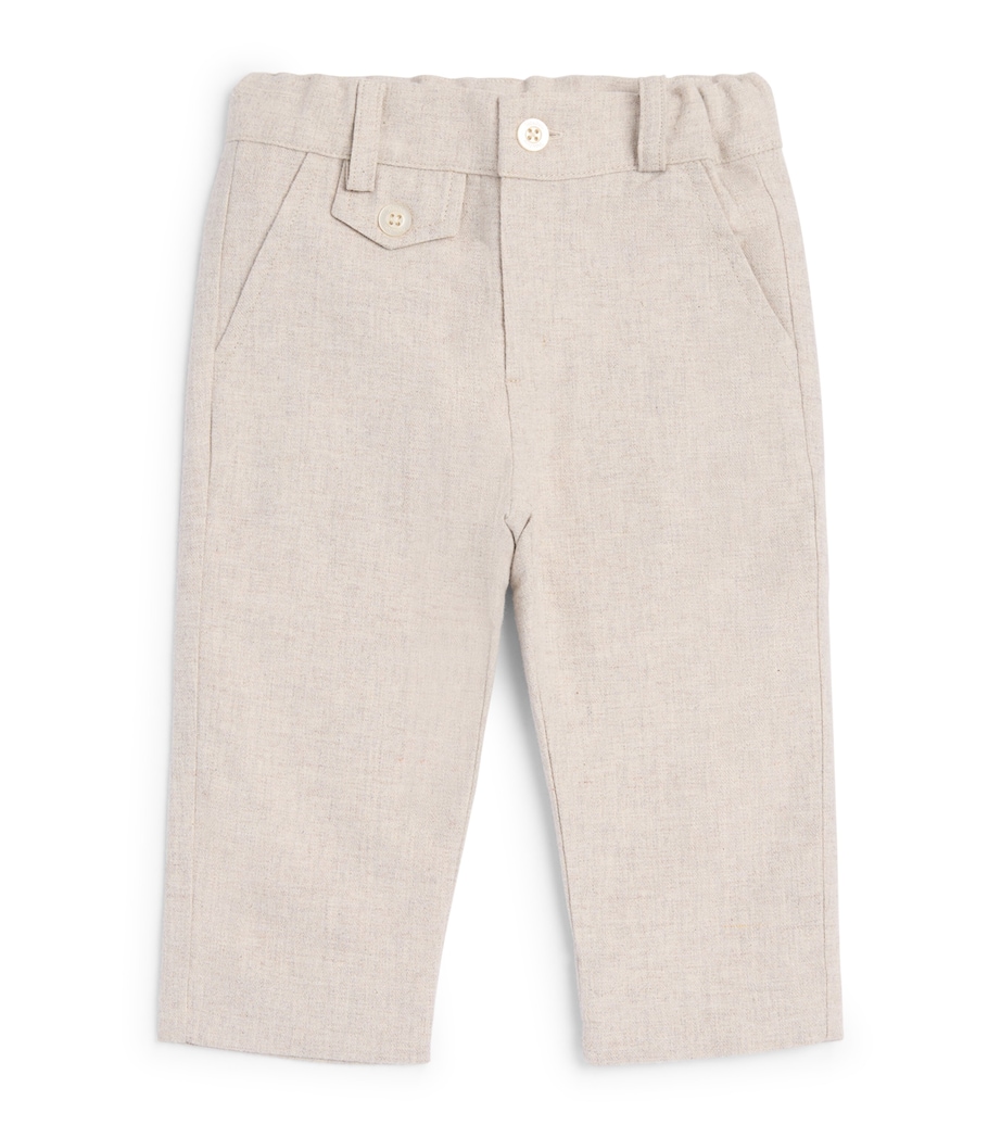 Patachou Straight Trousers (3 Months-4 Years) Beige Melange Image 1