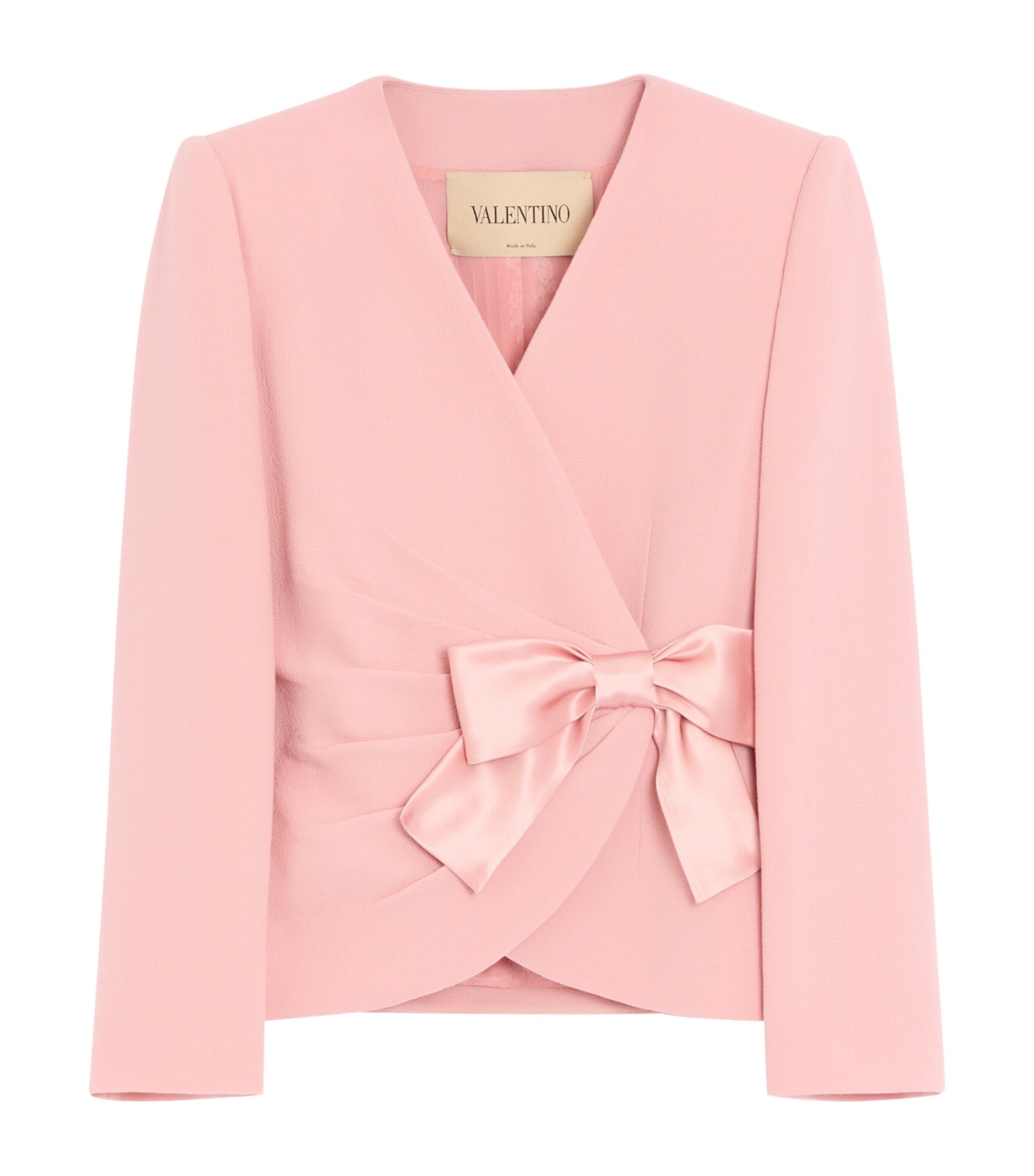 Valentino Womens Wool Crepe Bow-Detail Jacket Image 1