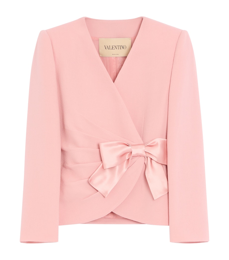 Valentino Womens Wool Crepe Bow-Detail Jacket Image 1