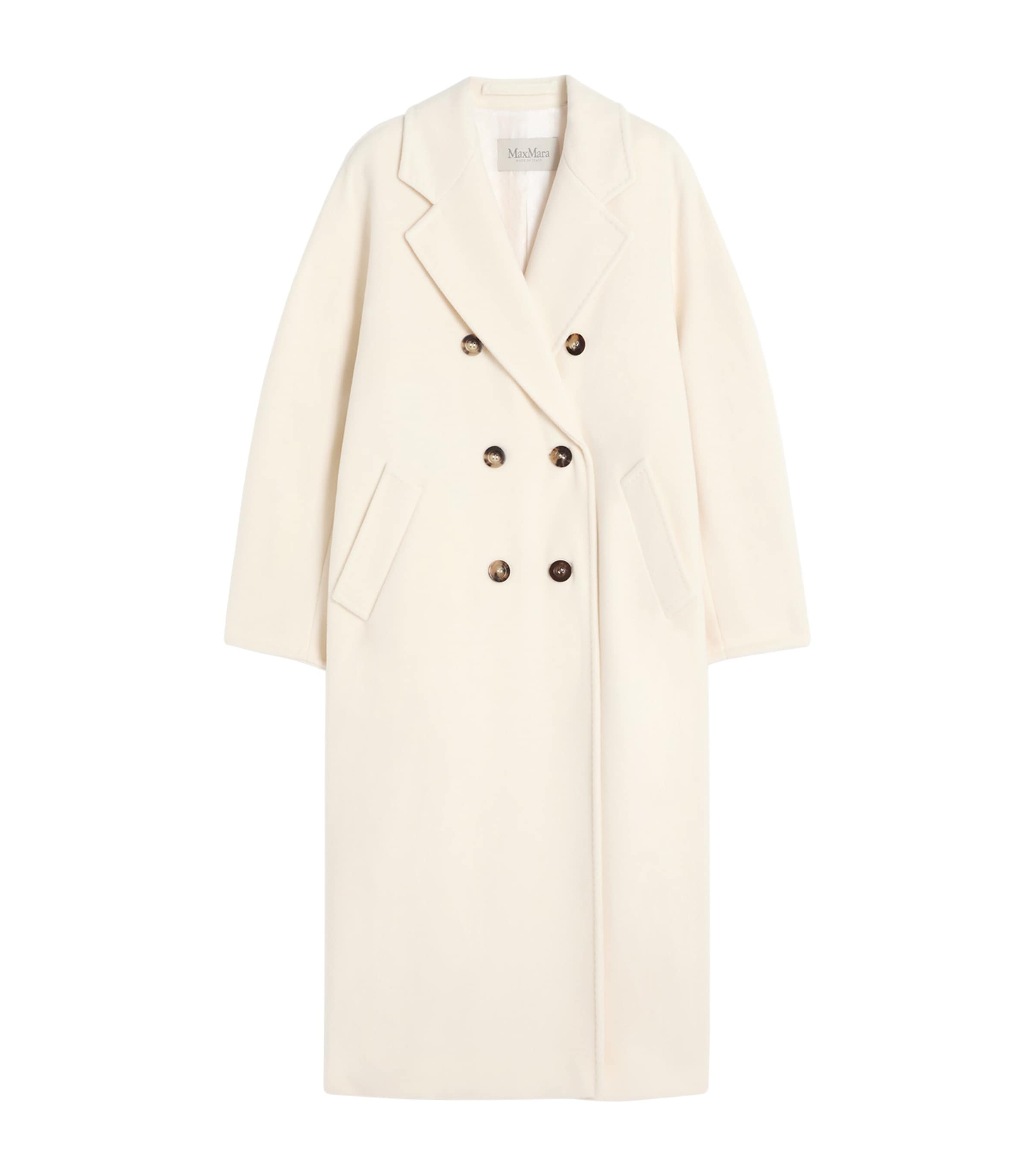 Max Mara Womens Virgin Wool-Cashmere Madame Icon Coat White Image 1