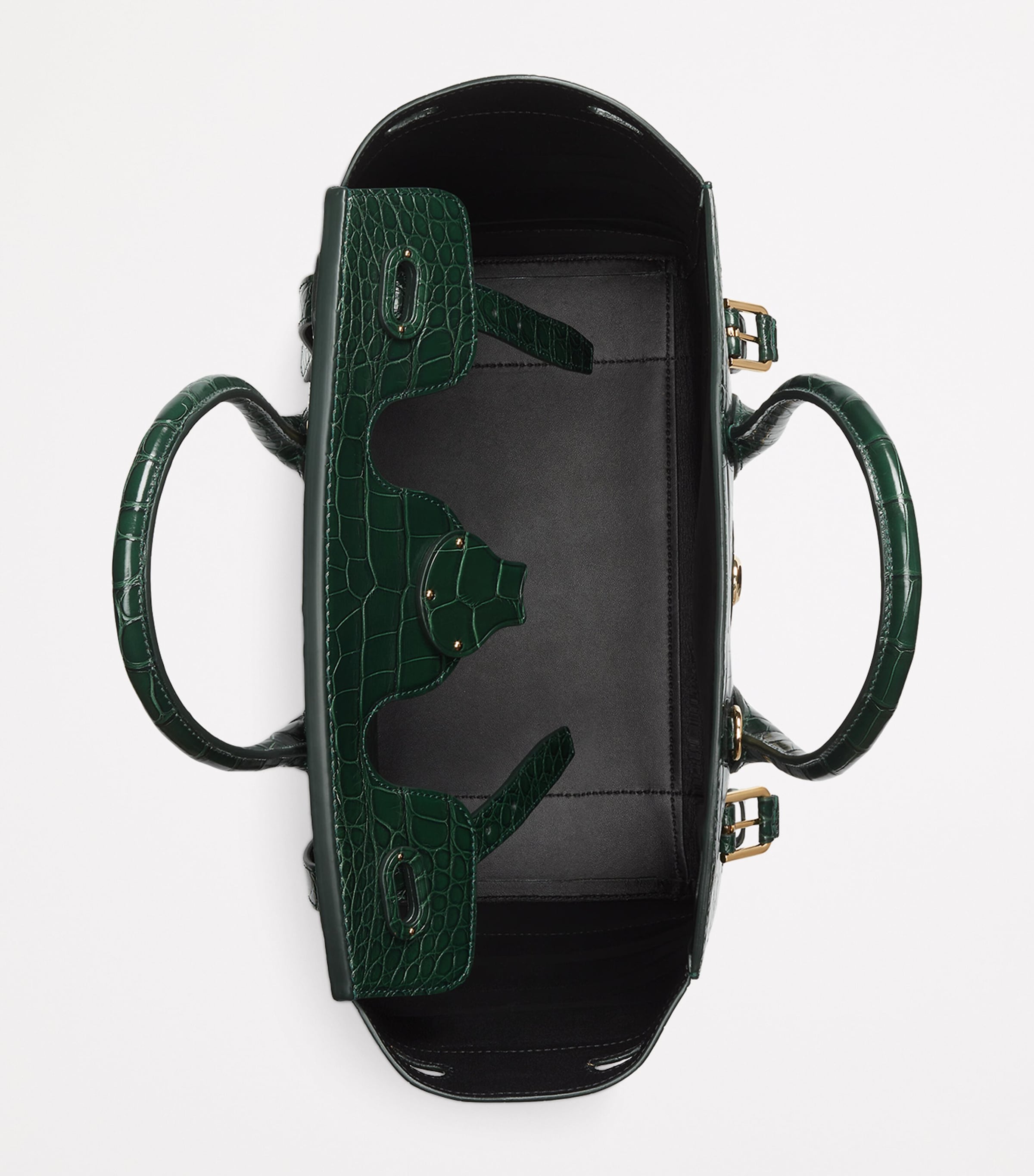 Ralph Lauren Collection Alligator Leather Ricky 33 Top-Handle Bag Harrods Green (tbc) Image 4