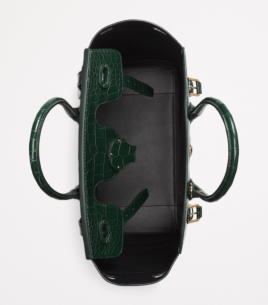 Ralph Lauren Collection Alligator Leather Ricky 33 Top-Handle Bag Harrods Green (tbc) Image 4
