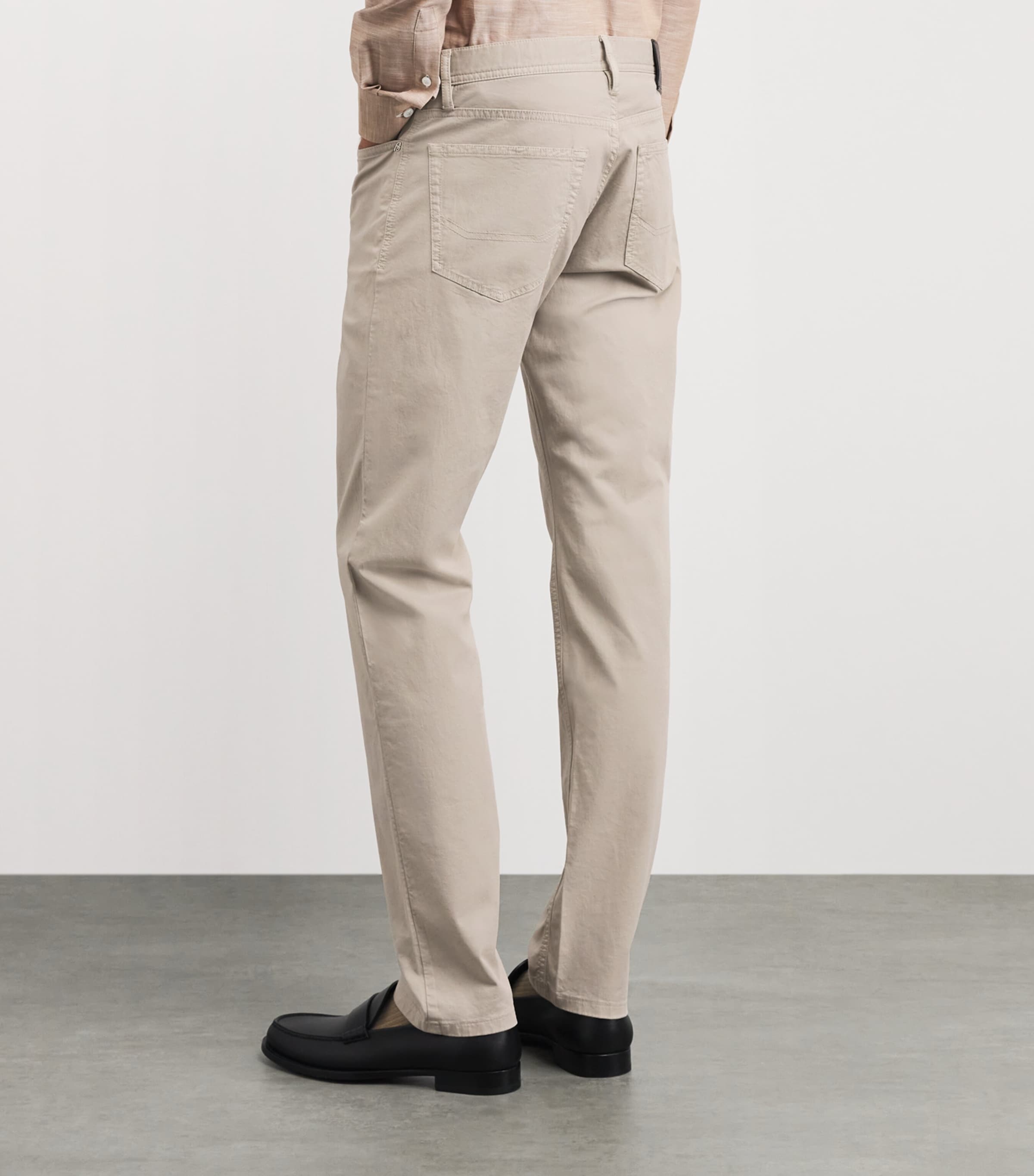 Brioni Mens Stretch-Cotton Chinos Image 5