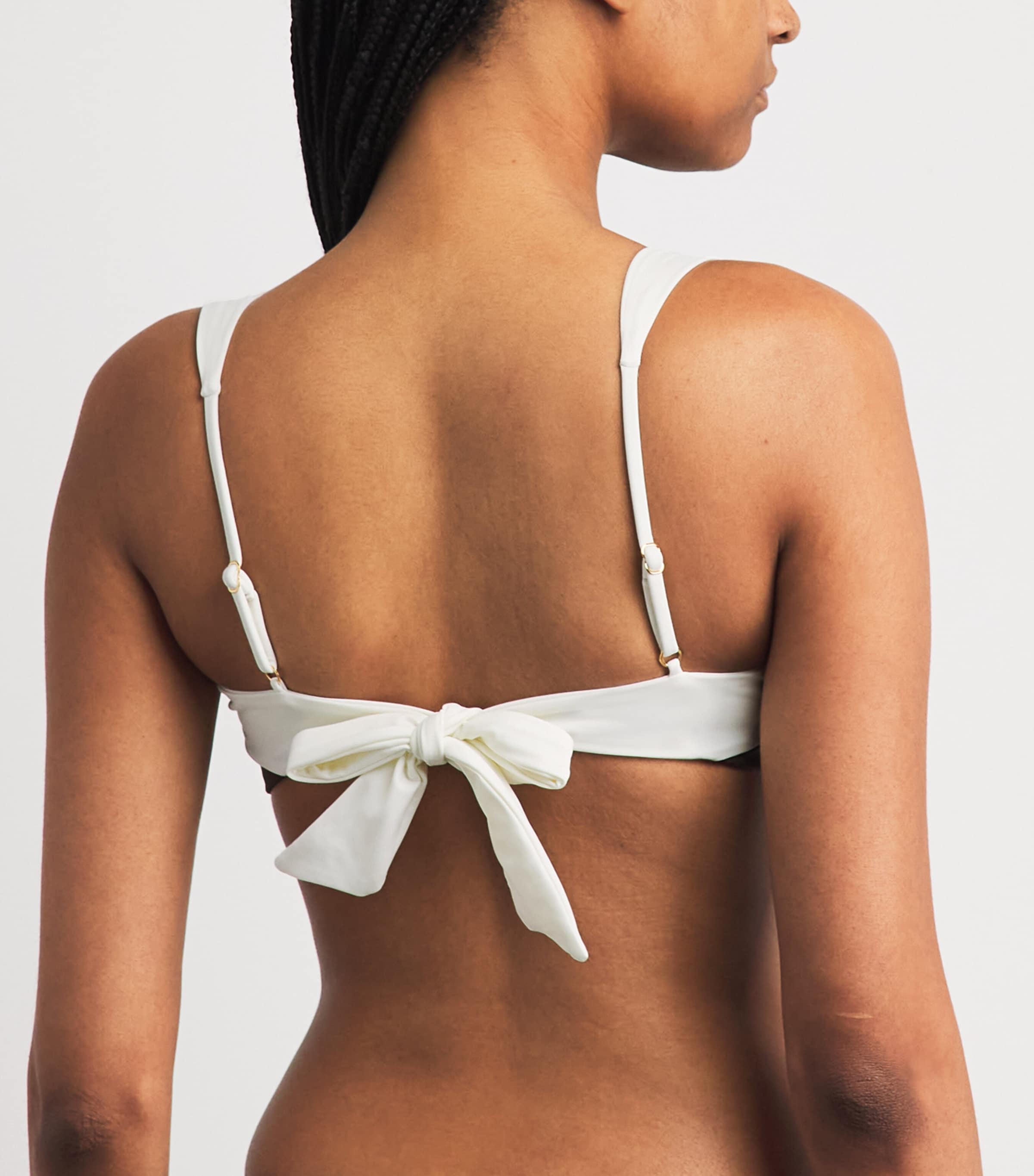 AWAY THAT DAY Womens Square-Neck Grenada Bikini Top Espresso/ivory Image 3