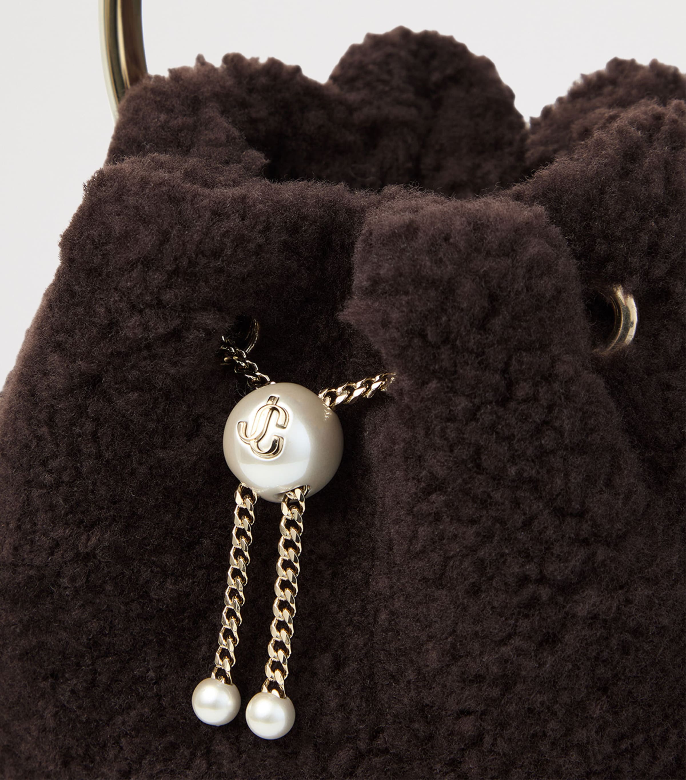 Bon Bon Shearling Top-Handle Bag CHOCOLATE/LIGHT GOLD Image 4