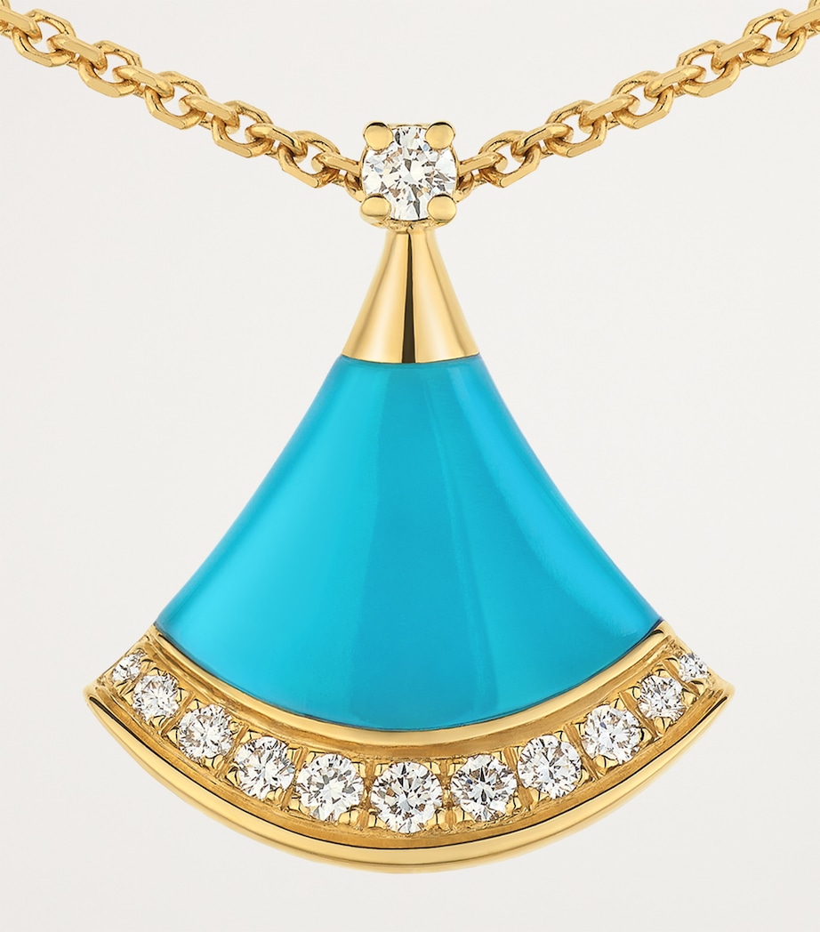 Bvlgari Rose Gold, Diamond and Turquoise Divas’ Dream Necklace Yellow Gold Image 4