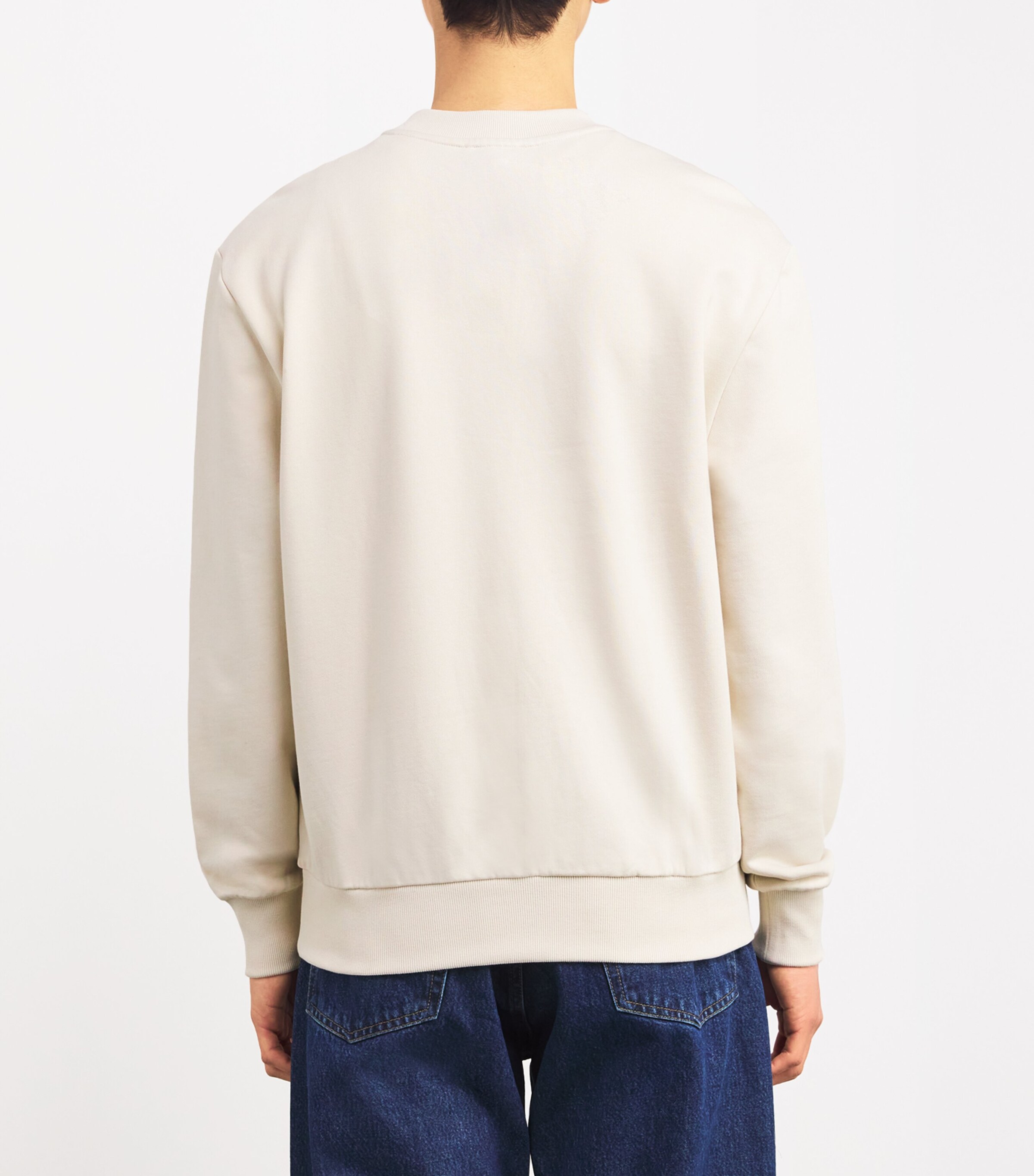 A.P.C. Mens Cotton Logo Sweatshirt Aae Mastic Image 4