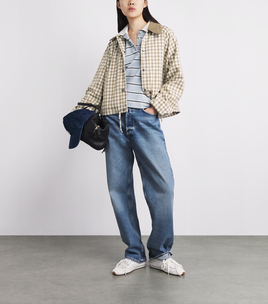 Barbour Womens Gingham Ovingham Jacket Sand Neutral Image 2