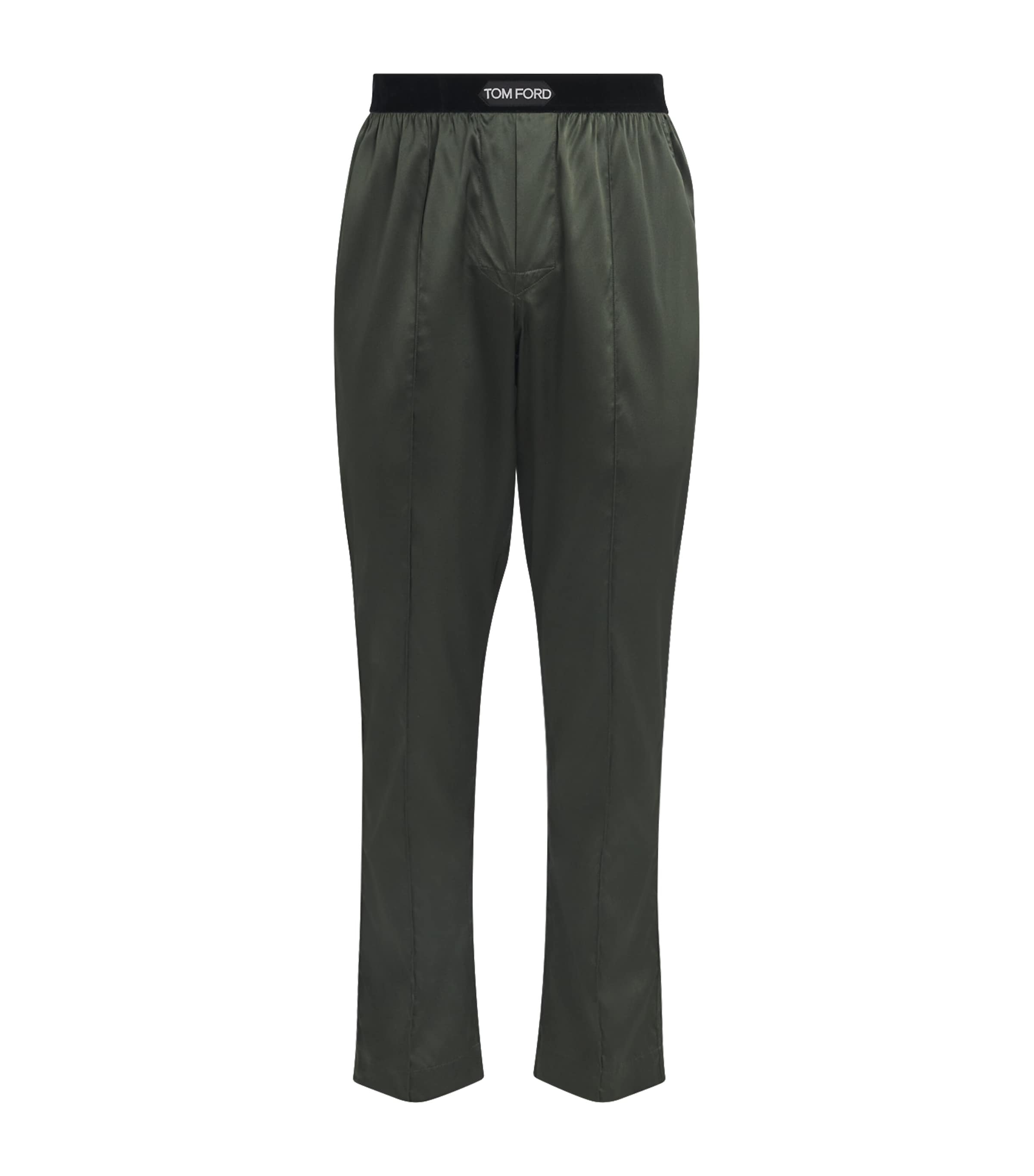 Tom Ford Silk-blend Pyjama Bottoms In Green