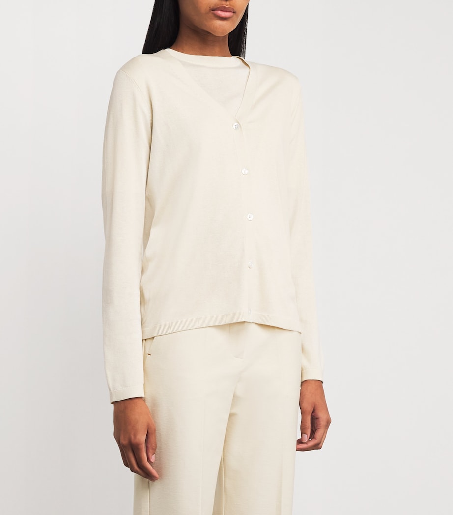 Silk-Cotton Efedra Cardigan IVORY Image 3