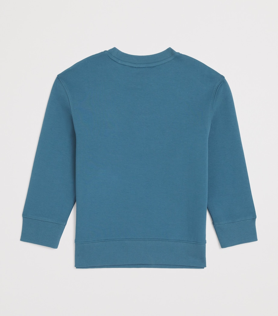 Emporio Armani Kids Cotton-Blend Logo Sweatshirt (4-16 Years) Mallard Blue Image 2