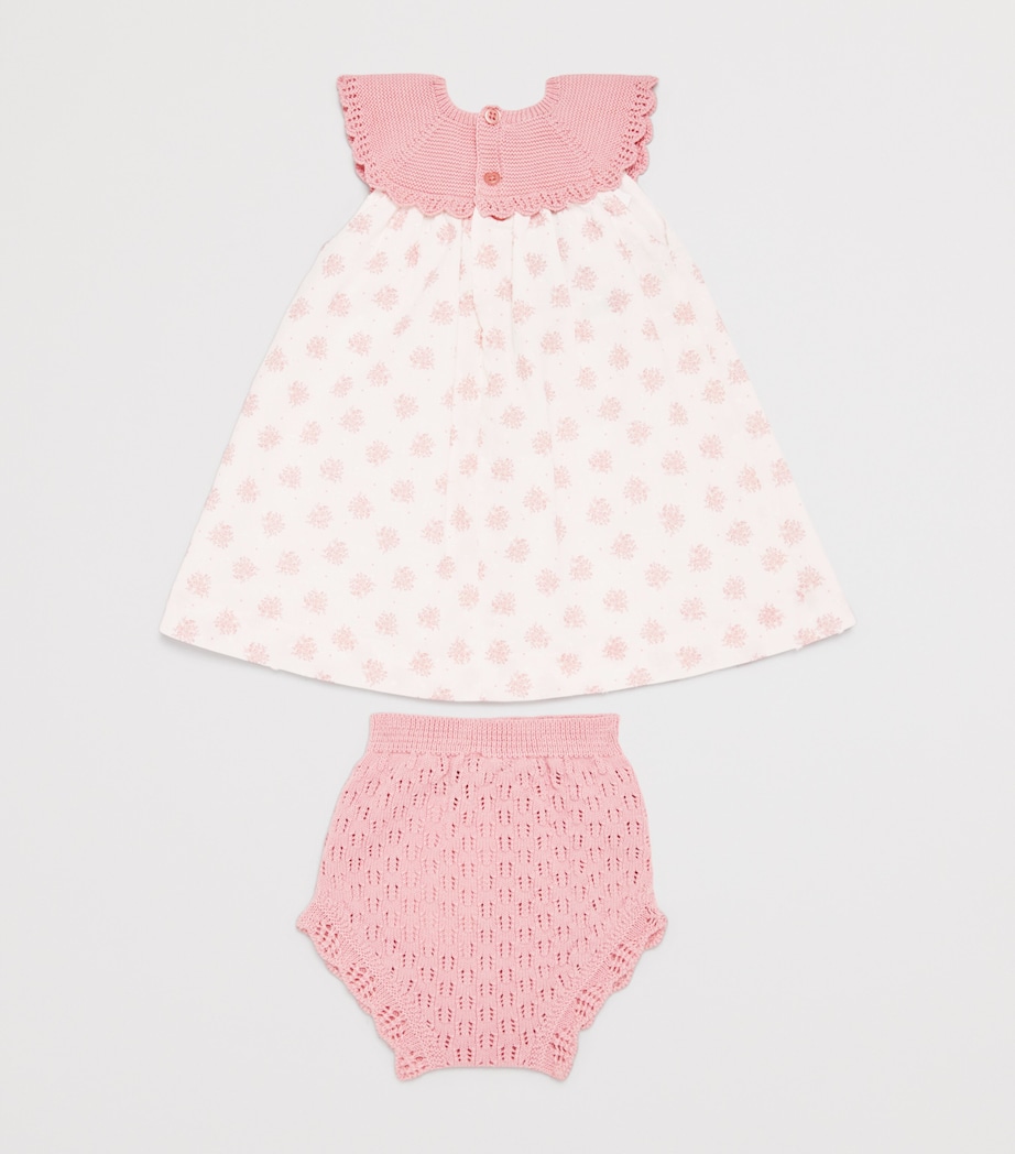 Cotton Knitted Dress and Bloomers Set (1-24 Months) 422 H82 DUNE PINK Image 2