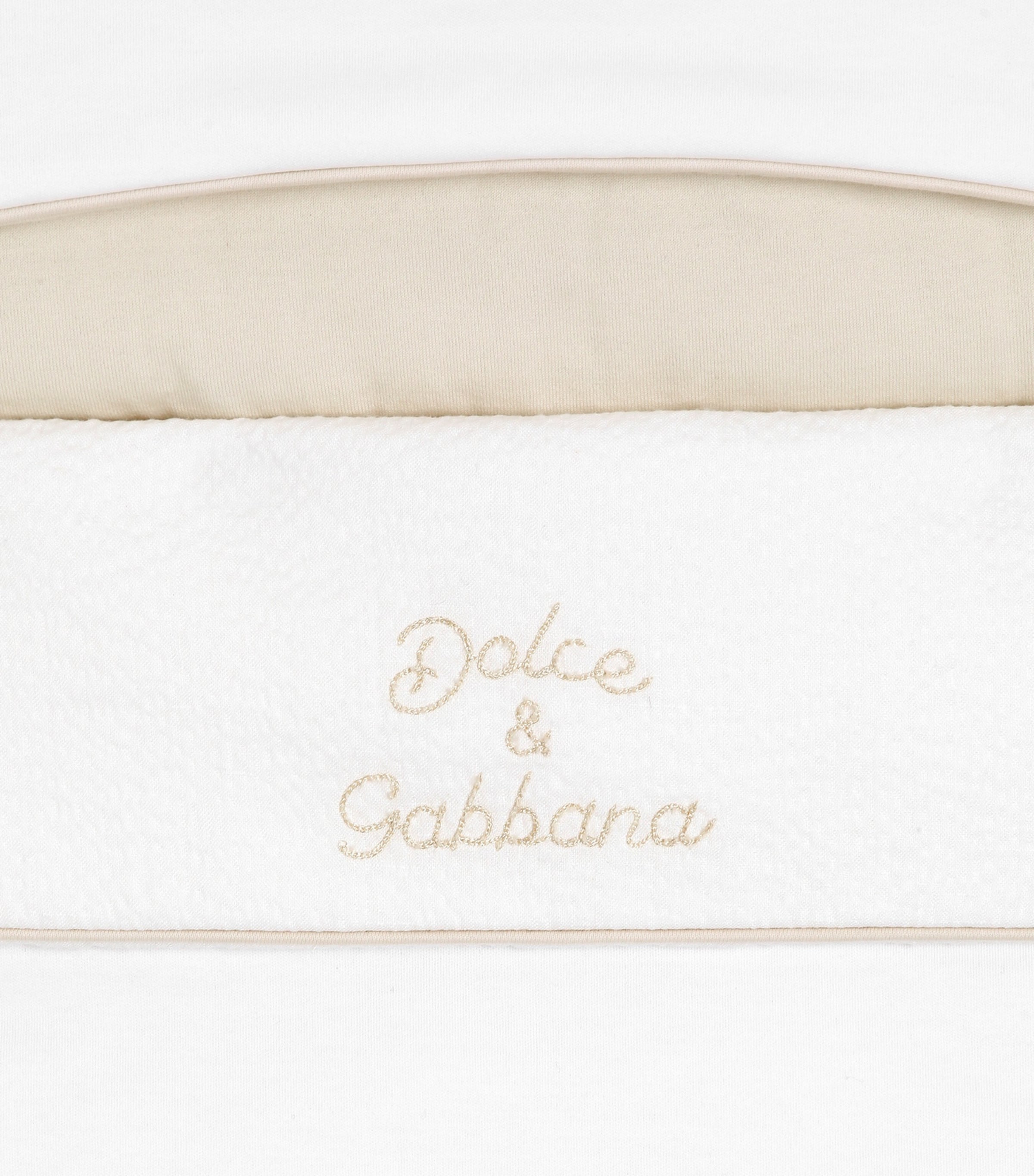 Dolce&Gabbana Kids Cotton-Linen Embroidered Nest White Image 3