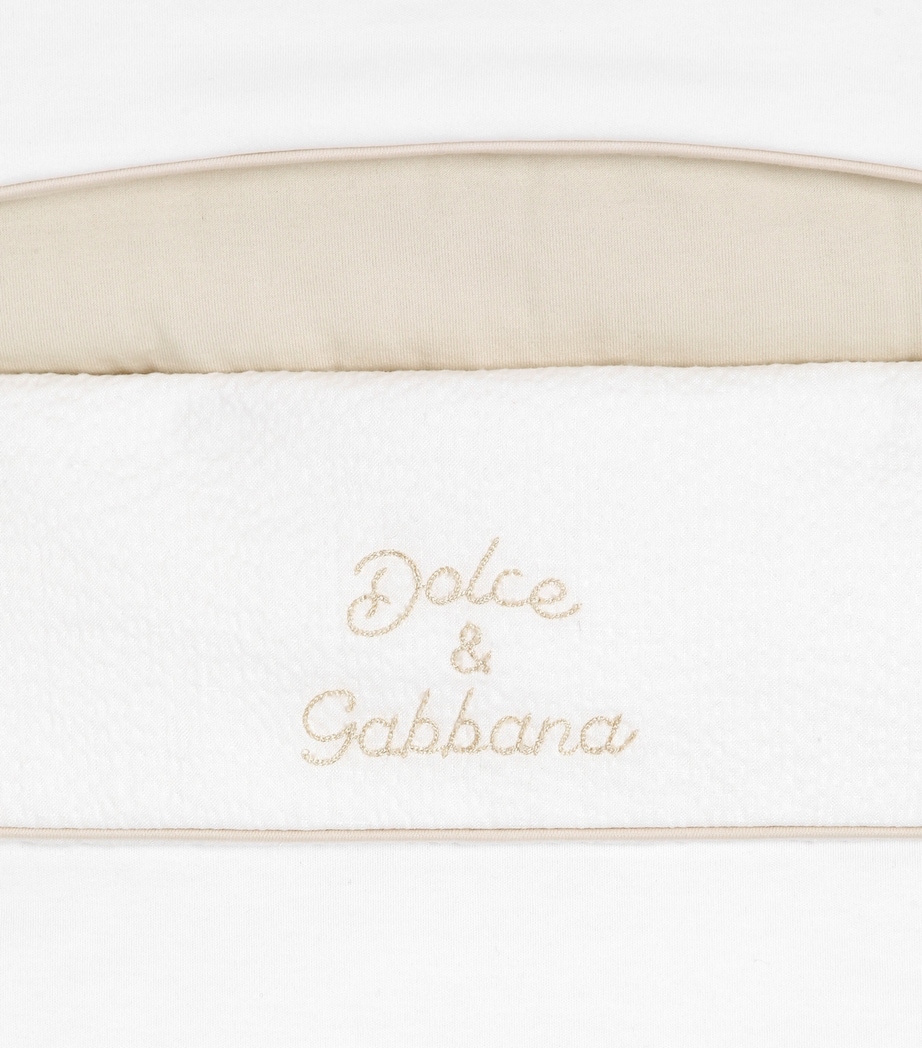 Dolce&Gabbana Kids Cotton-Linen Embroidered Nest White Image 3
