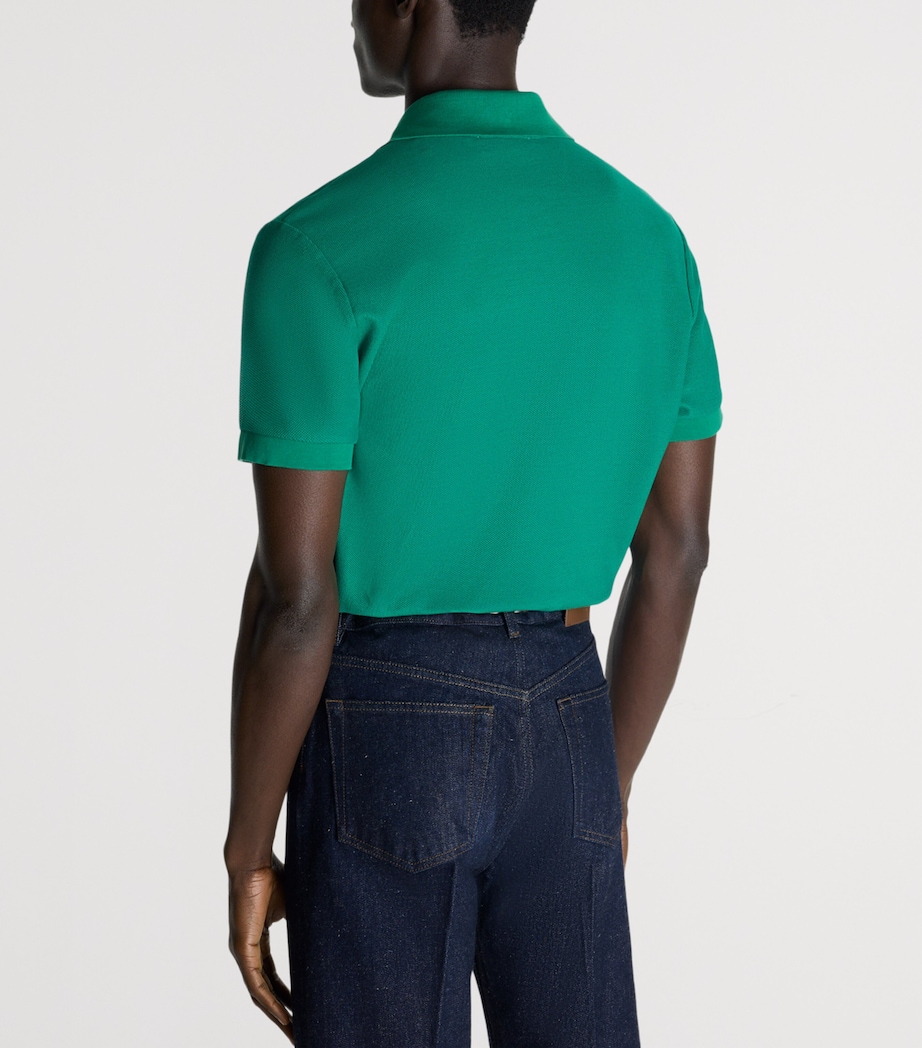 Dunhill Mens Cotton Piqué Polo Shirt Green Image 4