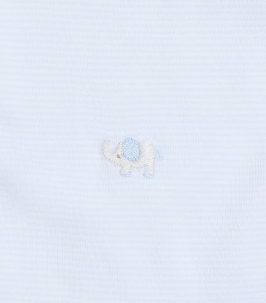 Kissy Kissy Cotton Stripe Elephant Bib Light Blue Image 2