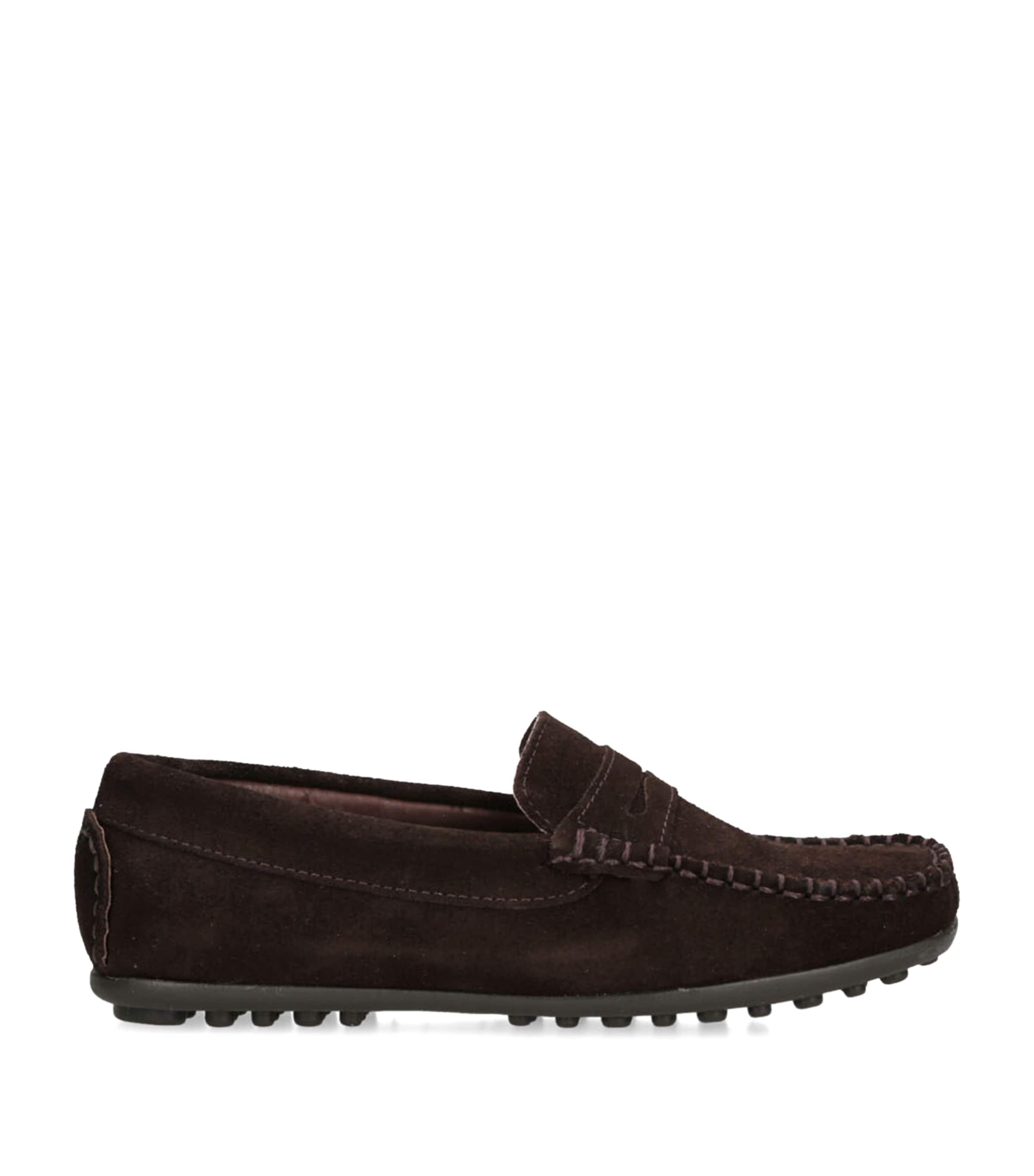 Papouelli Suede Felix Loafers In Brown
