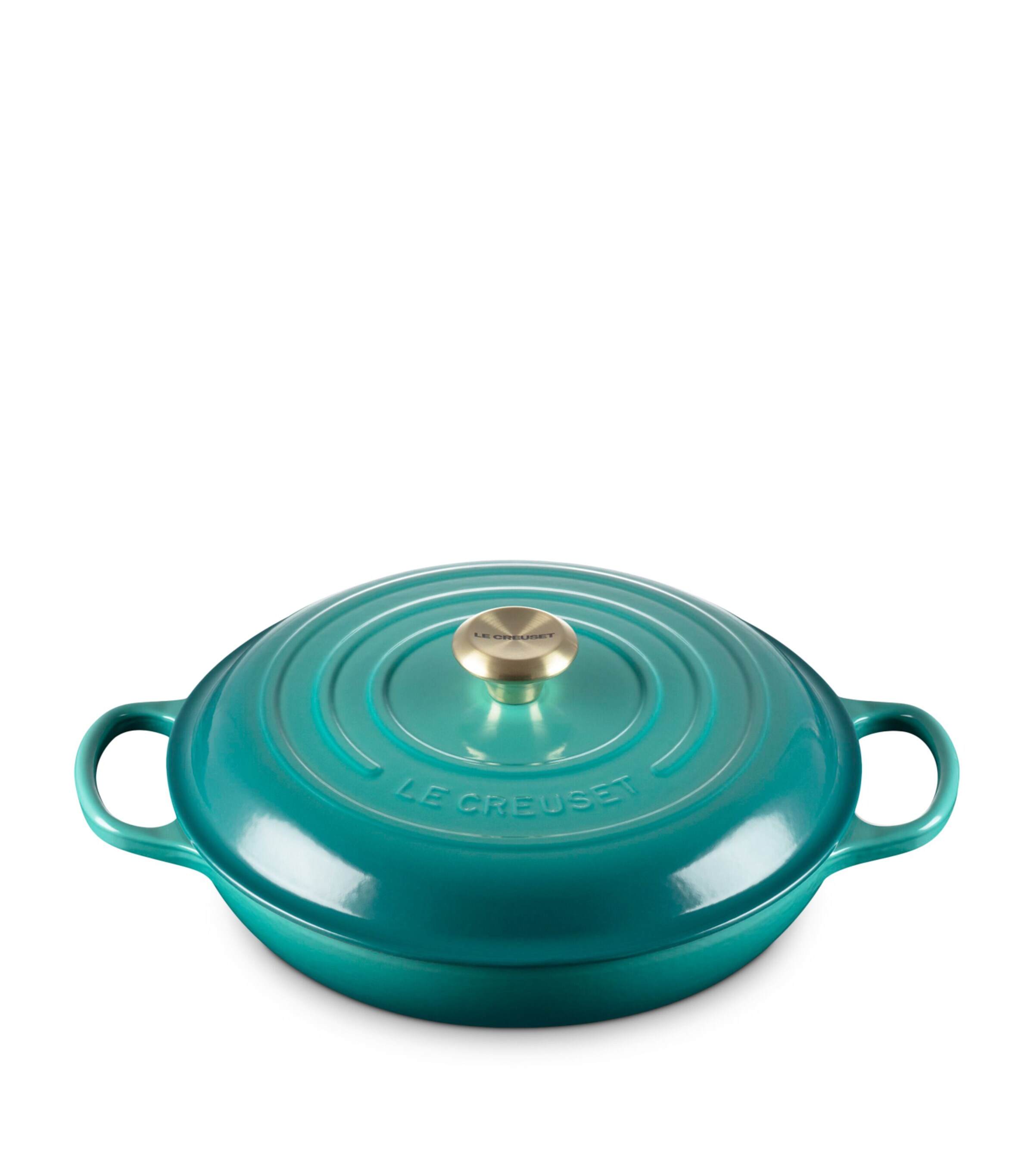 Le Creuset Cast Iron Shallow Casserole Dish (30cm) Bleu Riviera Image 2