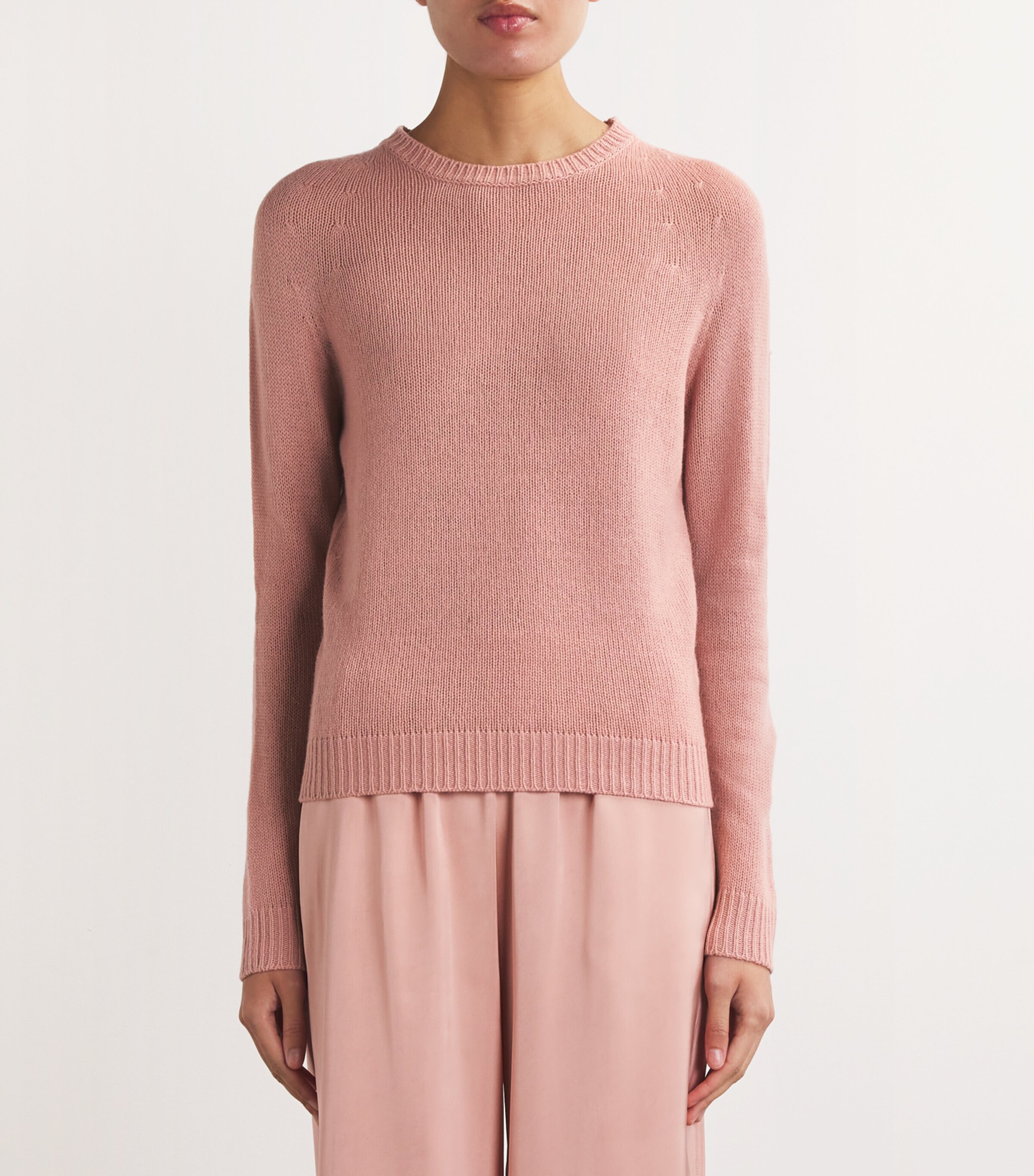 FABIANA FILIPPI ラメニットセーター アルパカ ピンクベージュ Fabiana Filippi Pink Cashmere Ribbed-Trim Sweater | Harrods VE
