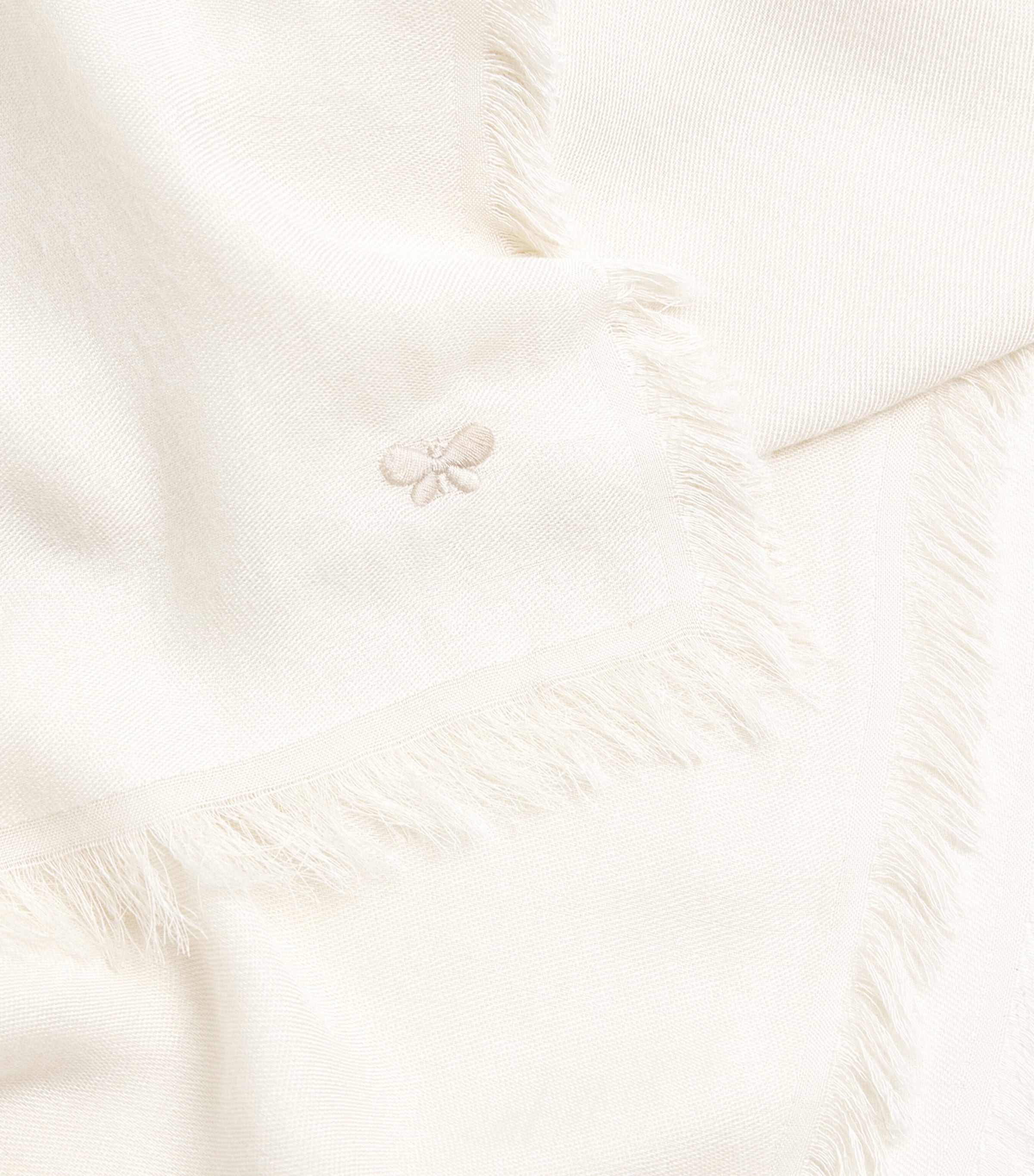 Woven Fringed Scarf IVORY Image 4