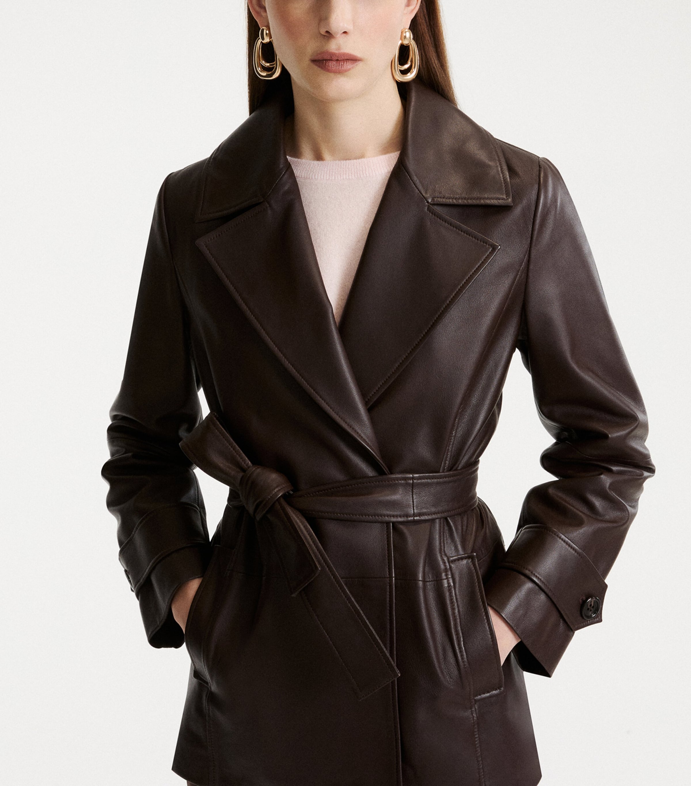 Marella Womens Lambskin Jacket Brown Image 4