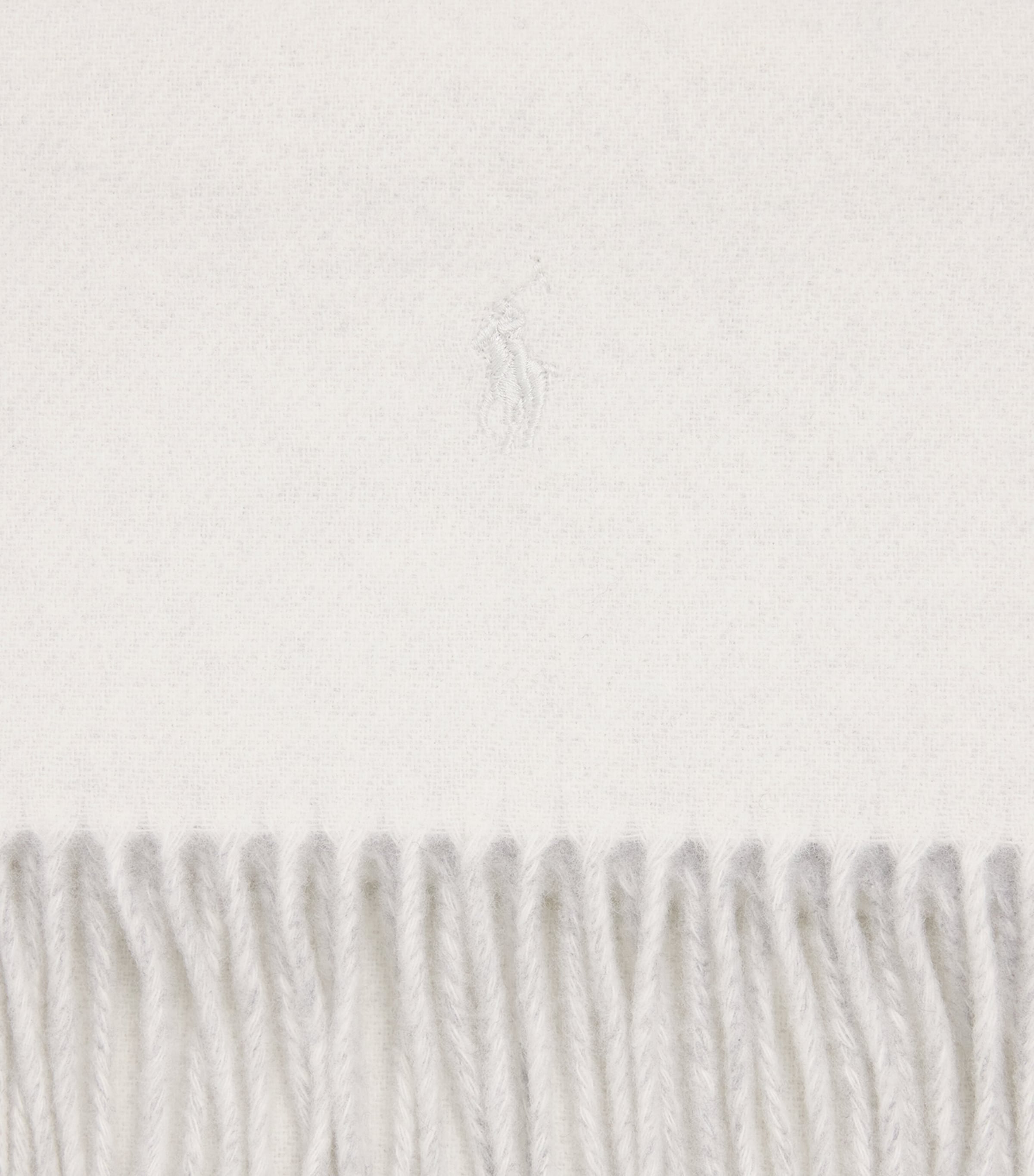 Polo Ralph Lauren Wool Fringed Scarf Cream/lt Vintage Htr Image 4