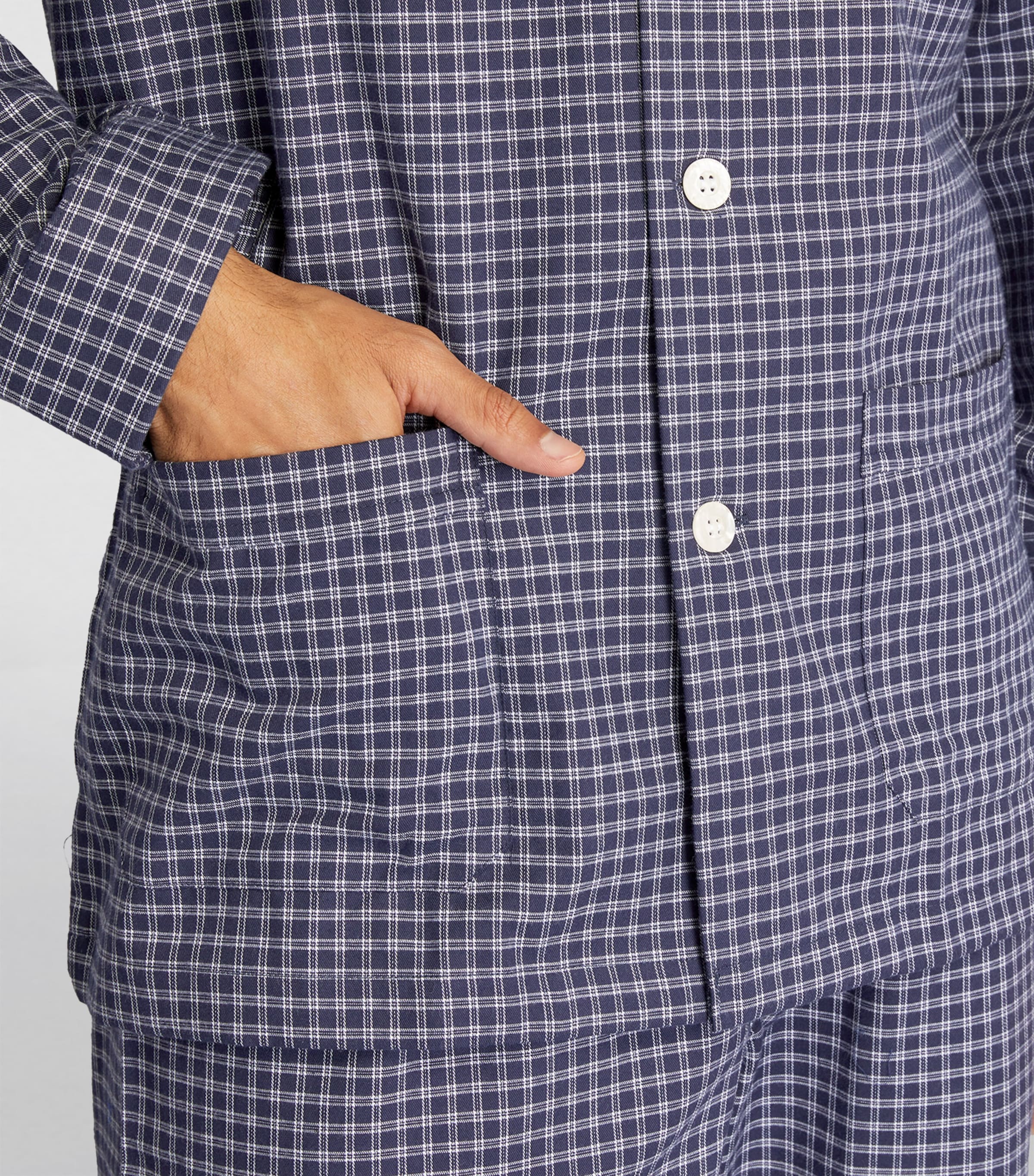 Brushed Cotton Check Pyjama Set NAVY Image 6