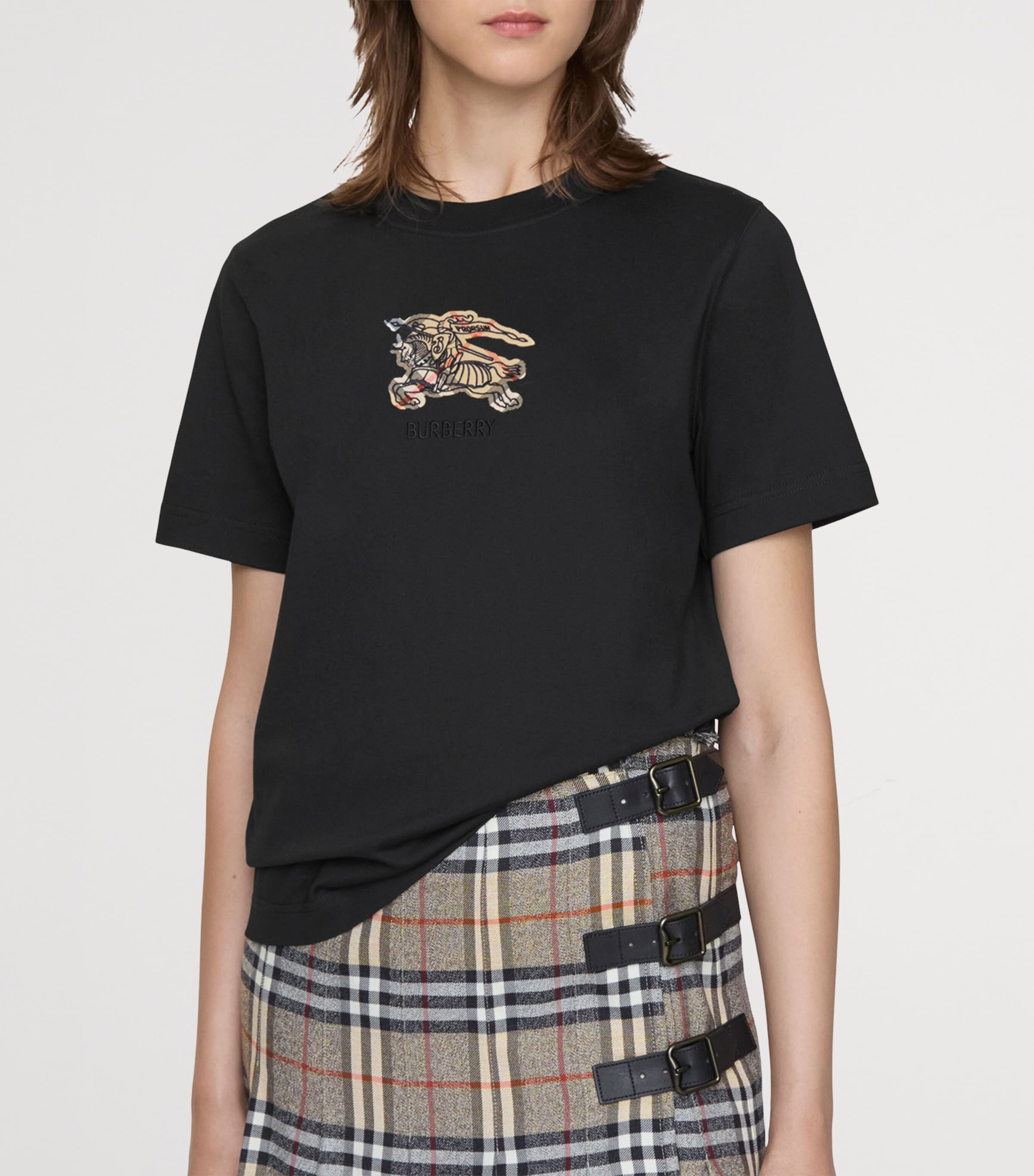 Cotton Check EKD T-Shirt BLACK Image 2