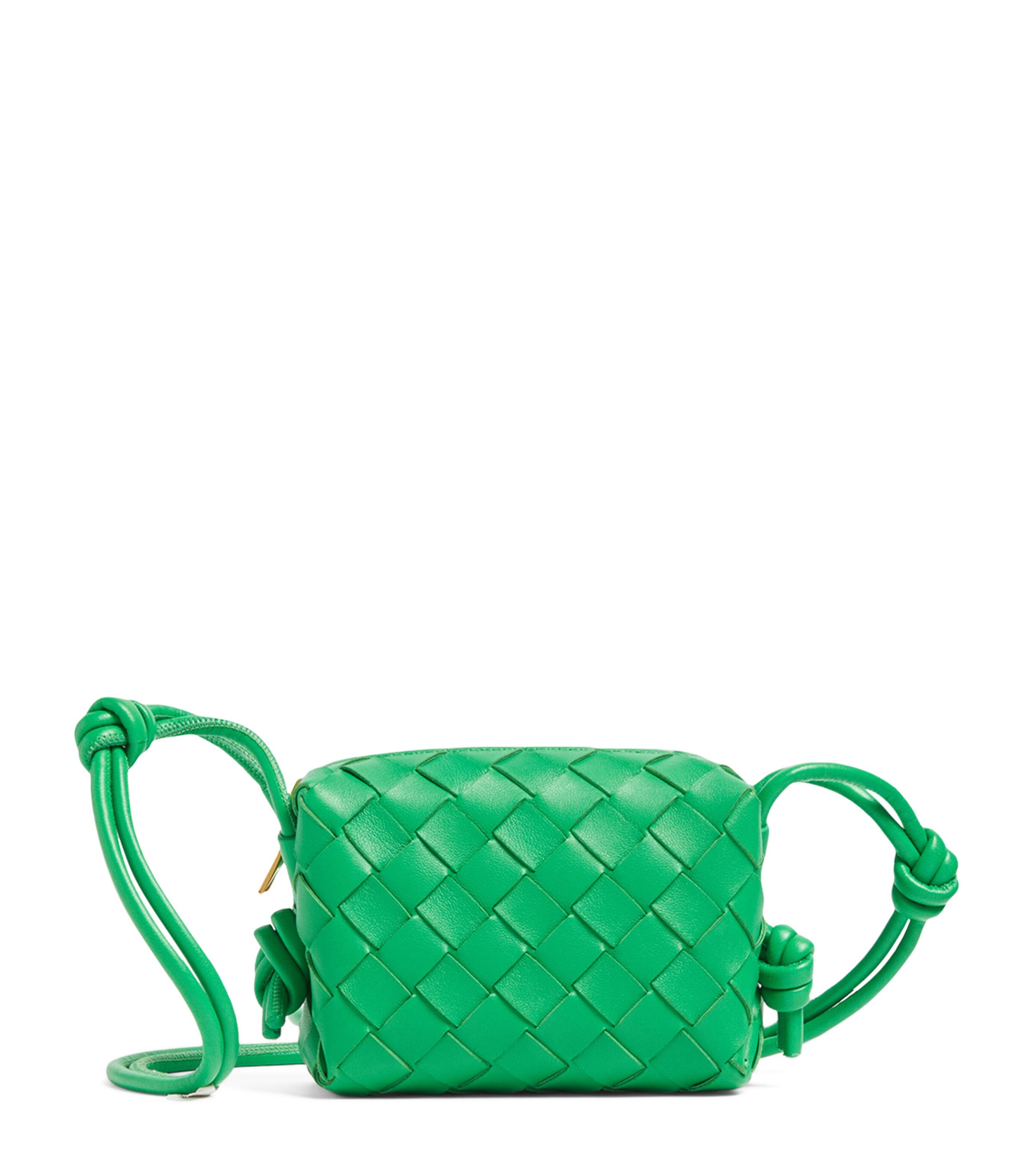 Bottega Veneta Loop Candy Intrecciato Leather Shoulder Bag In Green
