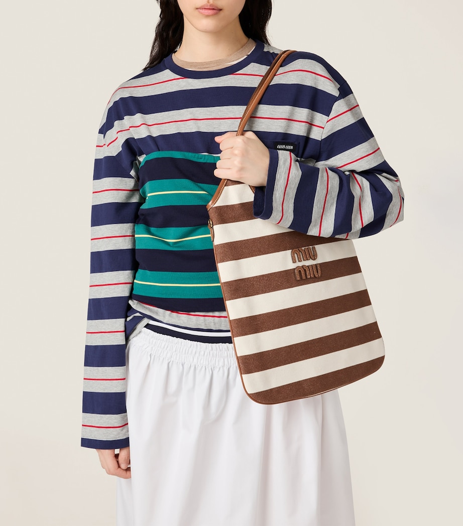 Canvas-Leather Ivy Tote Bag F0966 Image 2