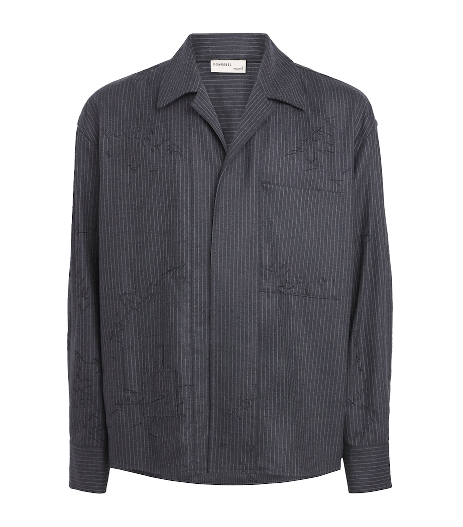 Wool-Blend Pinstripe Shirt COAL PINSTRIPE Image 1